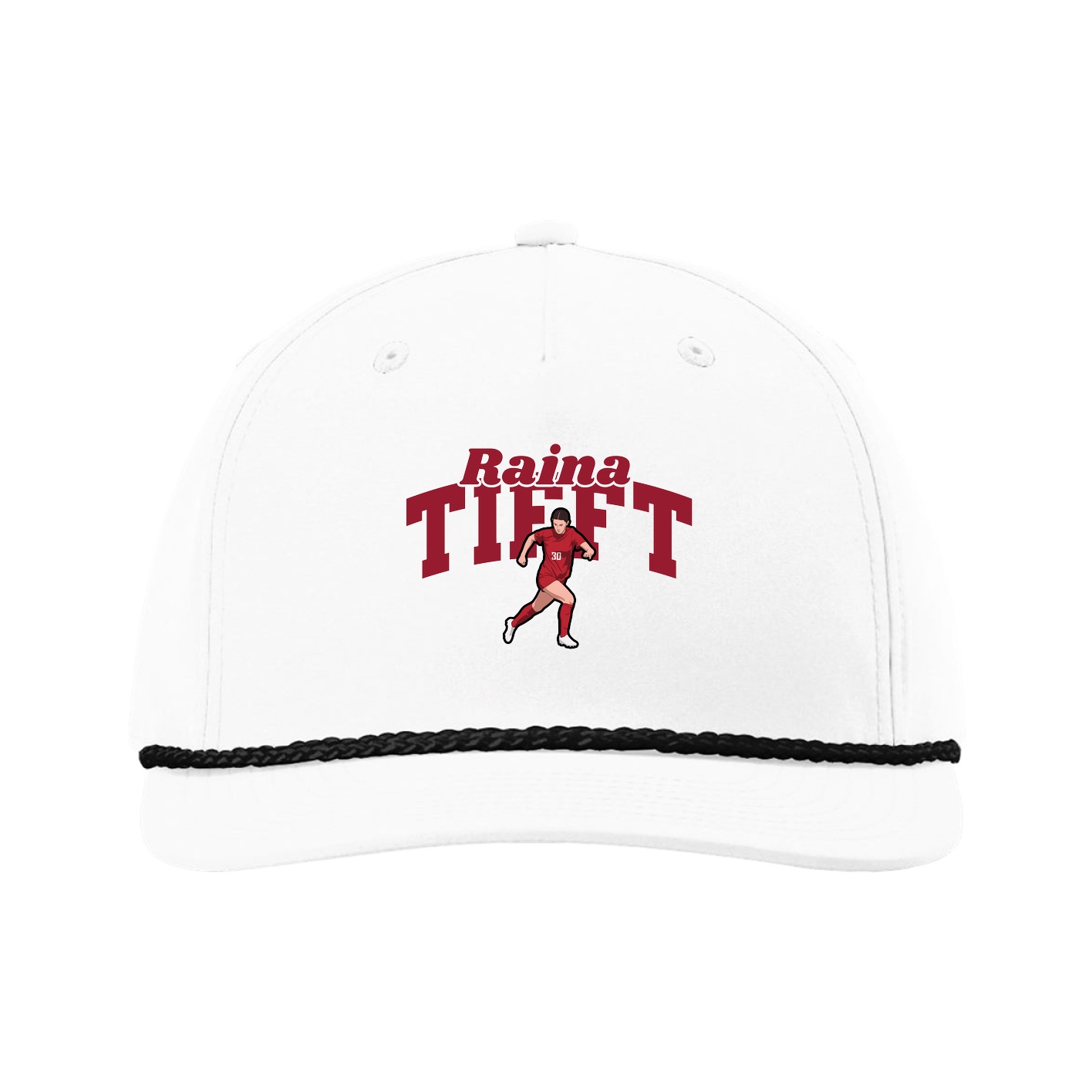 Five-Panel Classic Rope Cap — Signature Arch in White