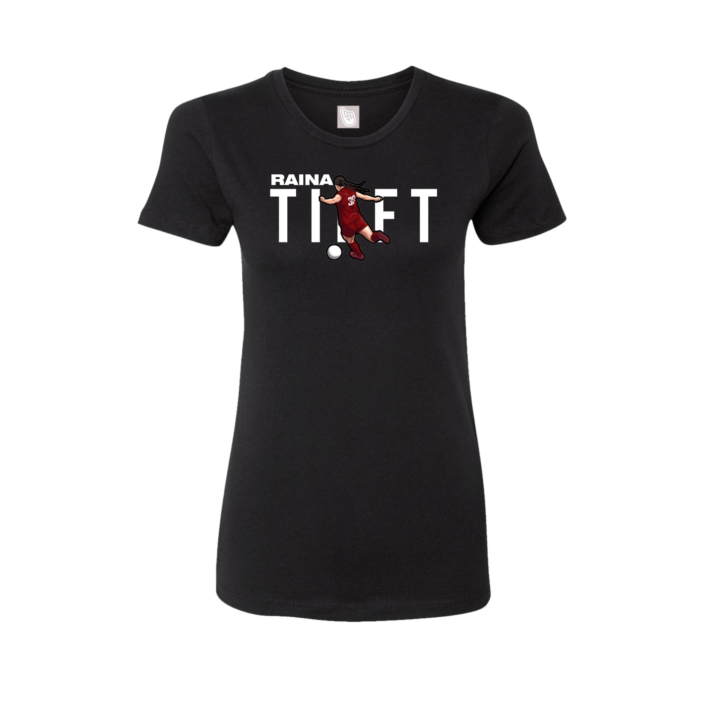 Fitted Women's Tee — Player Name in Black