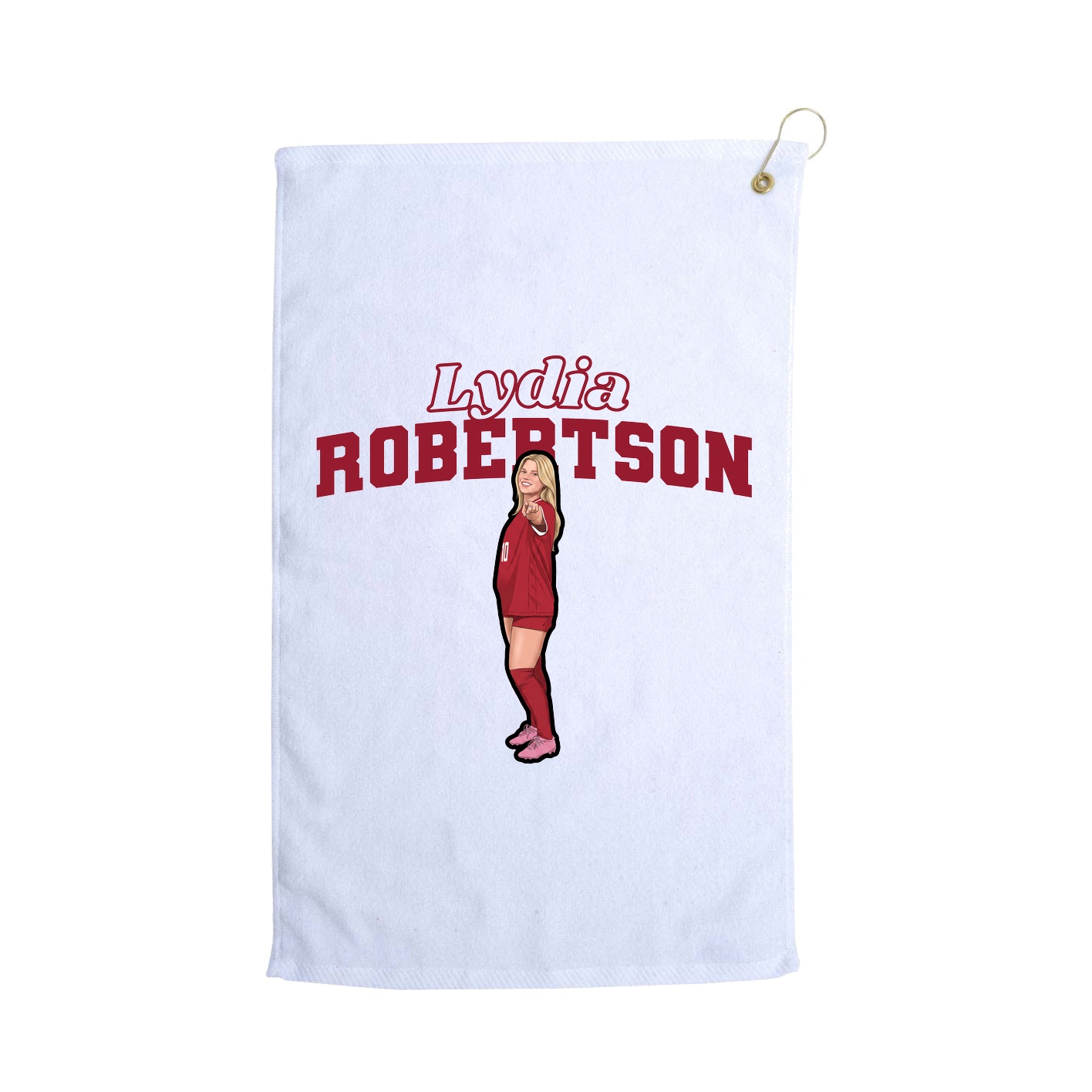 Golf Towel — Name Arch in White