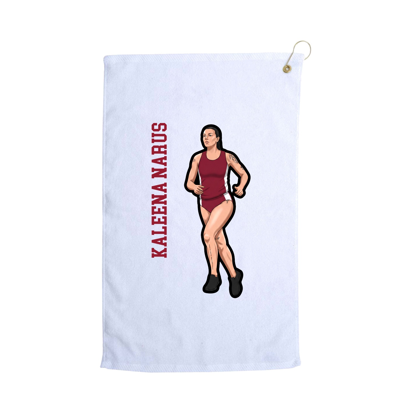 Golf Towel — Name Vertical in White