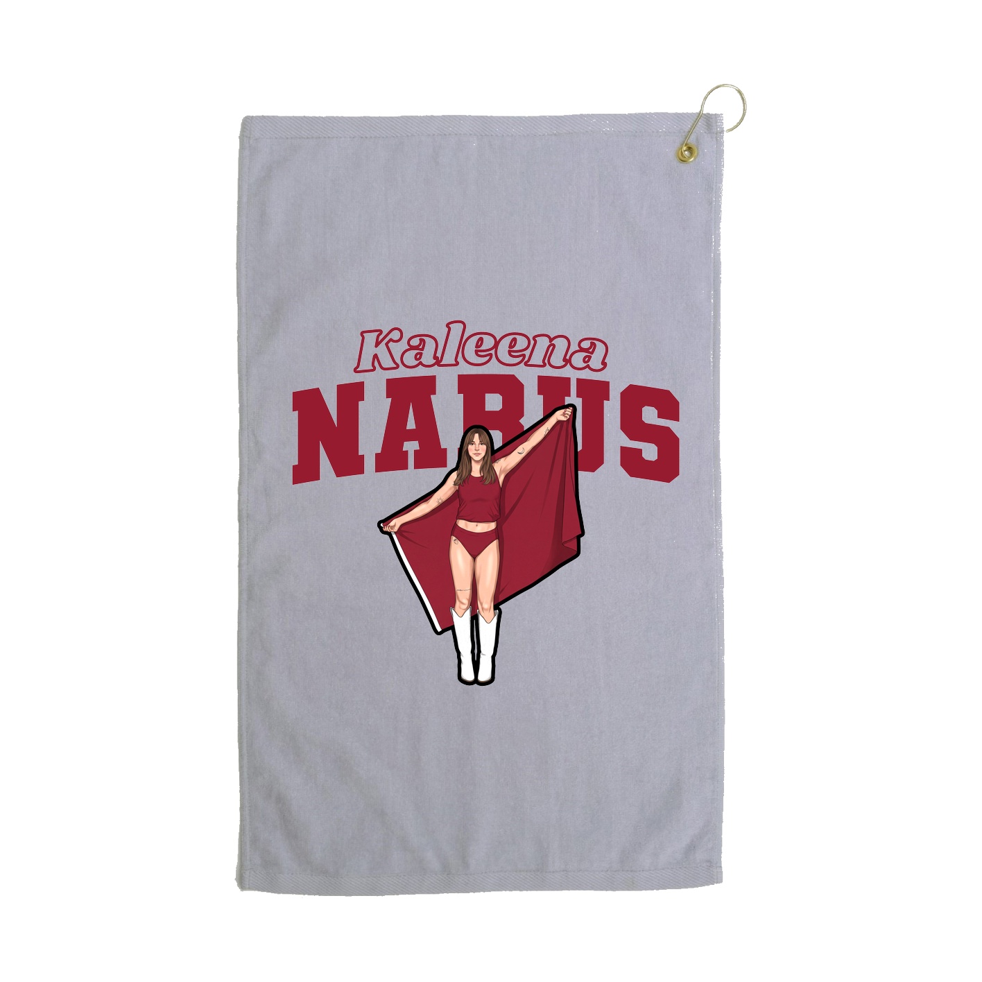 Golf Towel — Name Arch in Grey