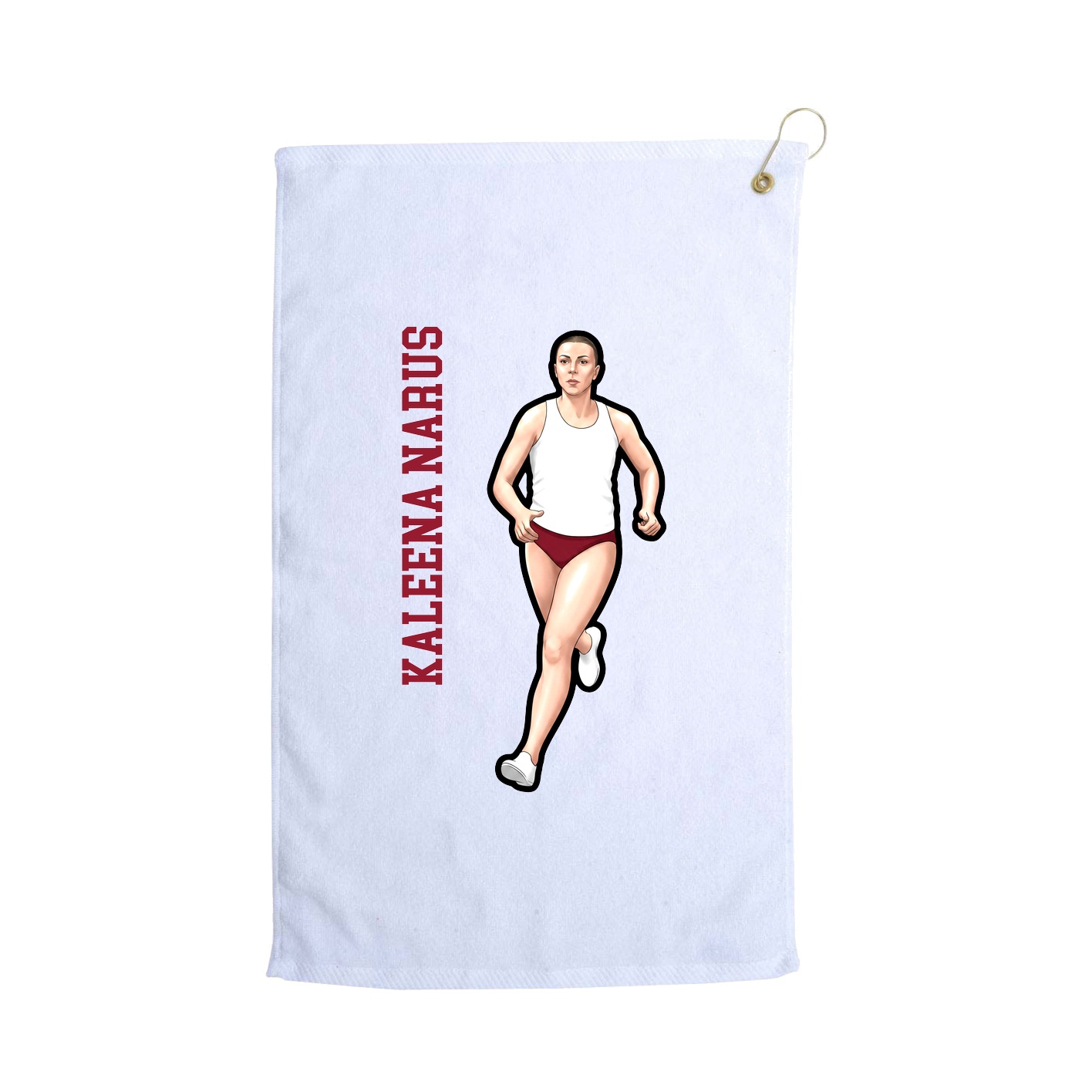 Golf Towel — Name Vertical in White