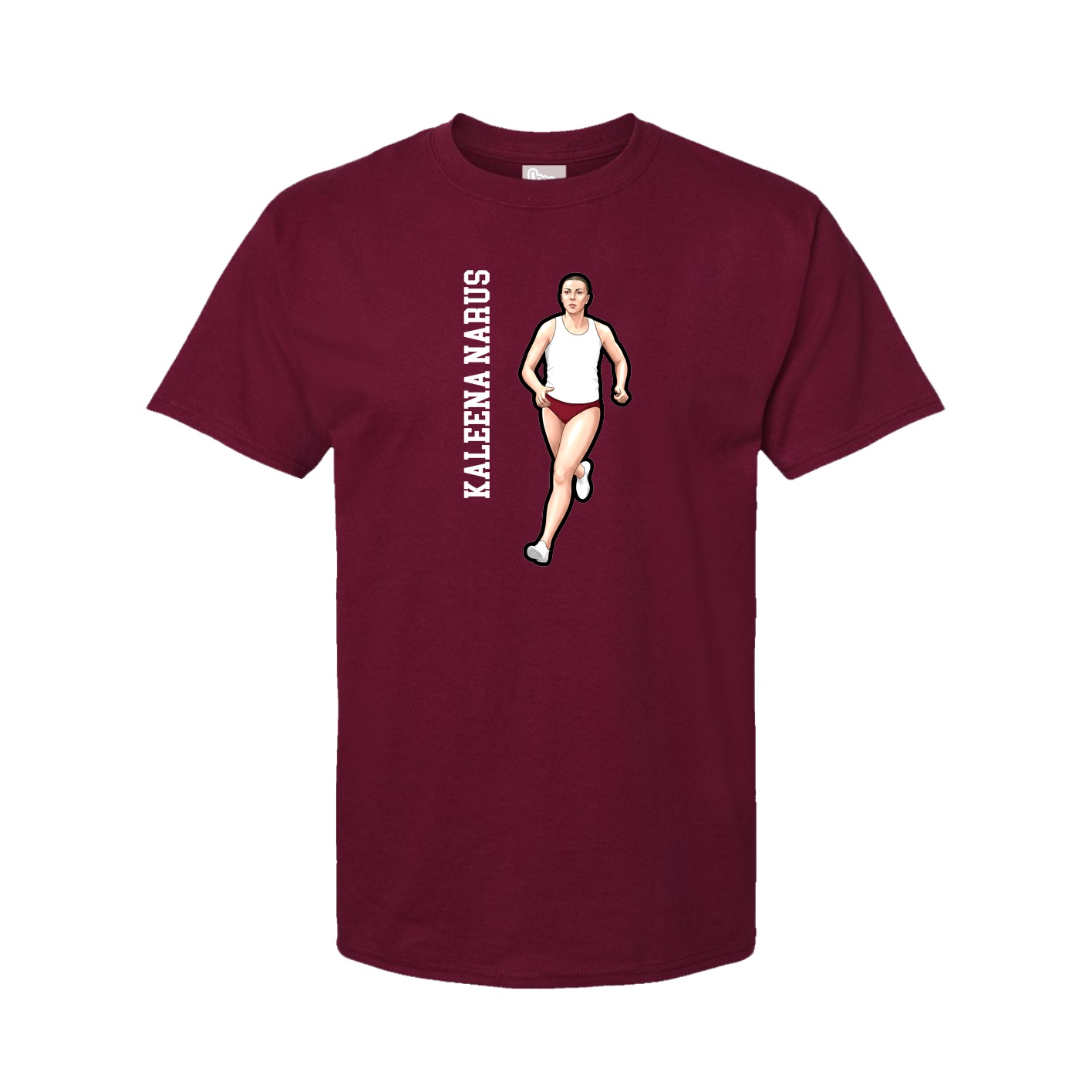 Youth Tee — Name Vertical in Cardinal