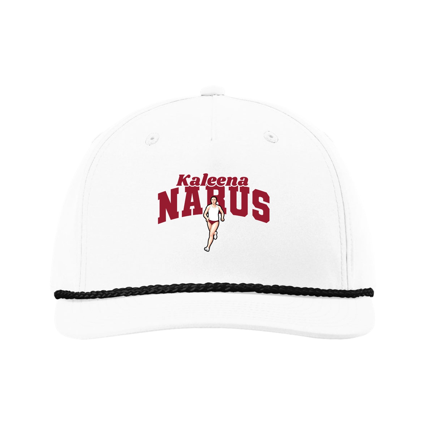 Five-Panel Classic Rope Cap — Signature Arch in White