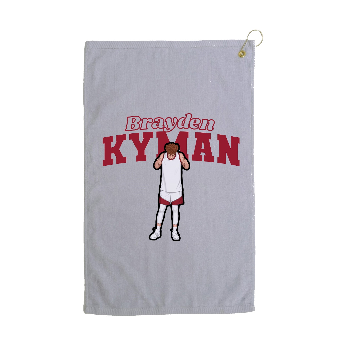 Golf Towel — Name Arch in Grey