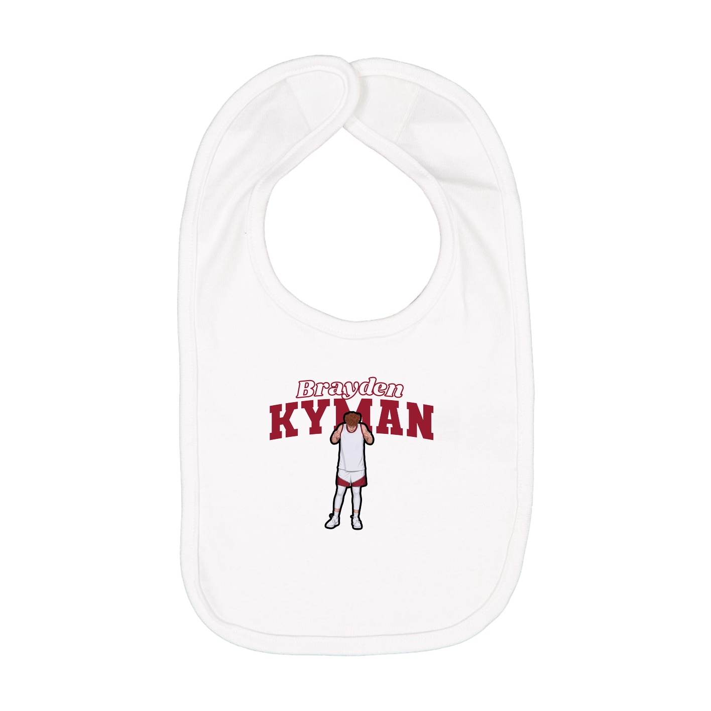 Infant Bib — Name Arch in White