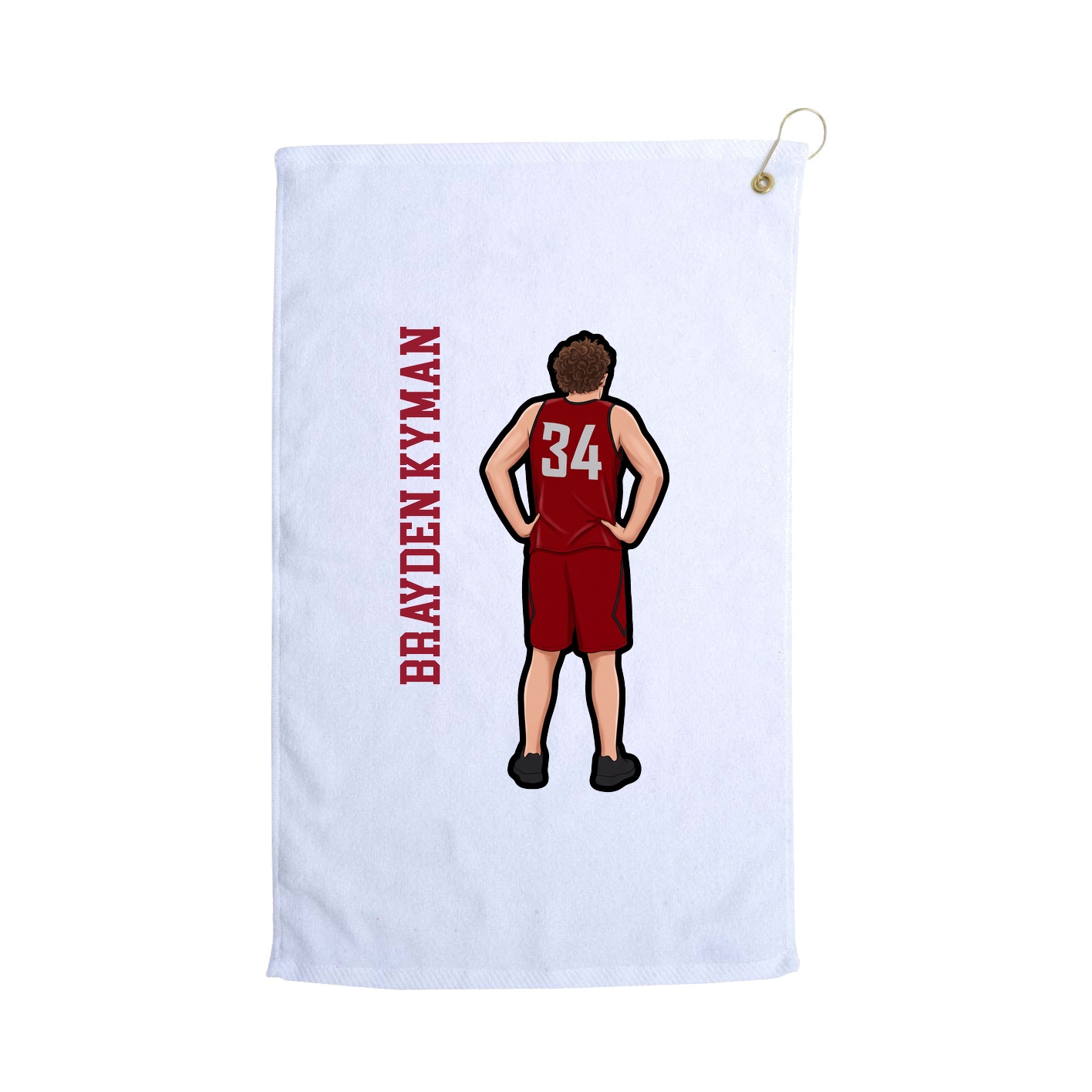 Golf Towel — Name Vertical in White