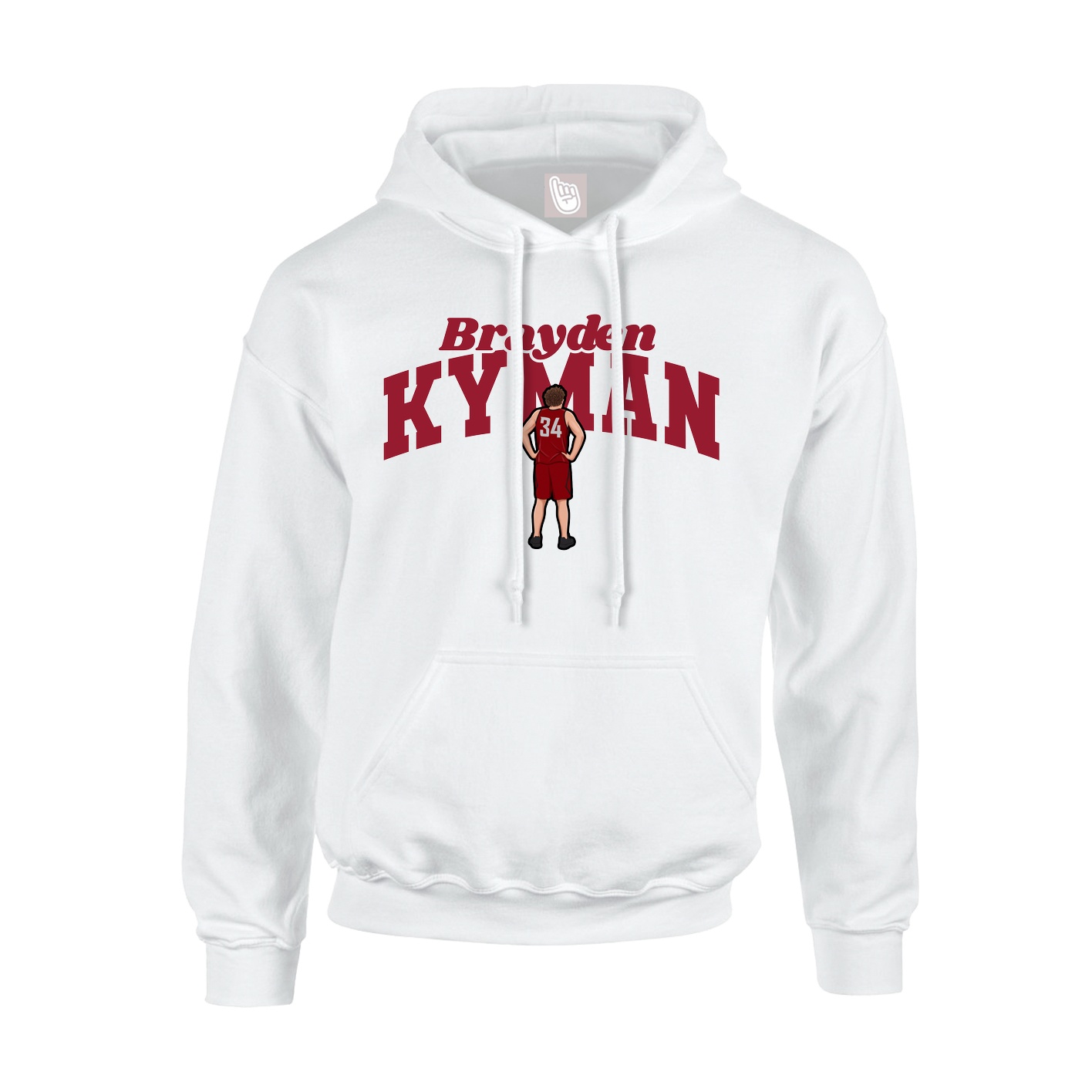 Youth Hoodie — Signature Arch in White