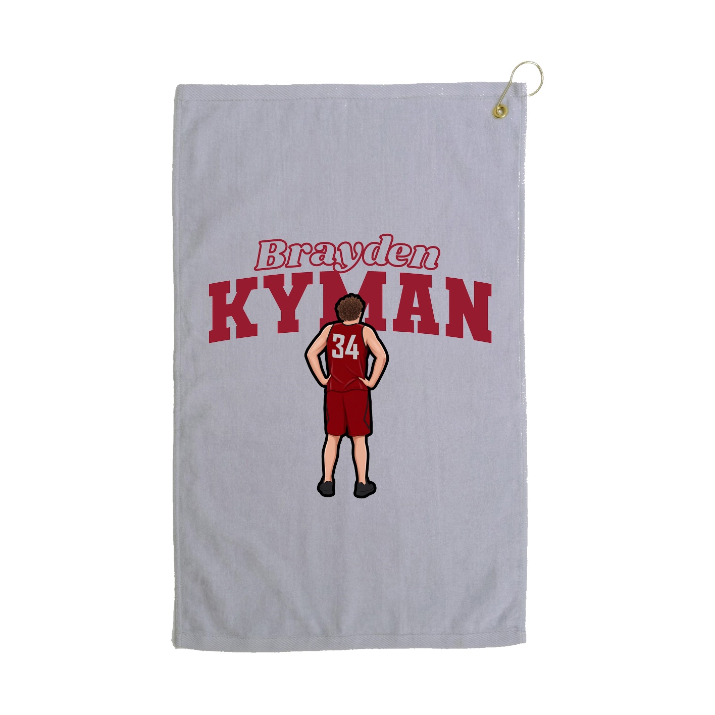 Golf Towel — Name Arch in Grey