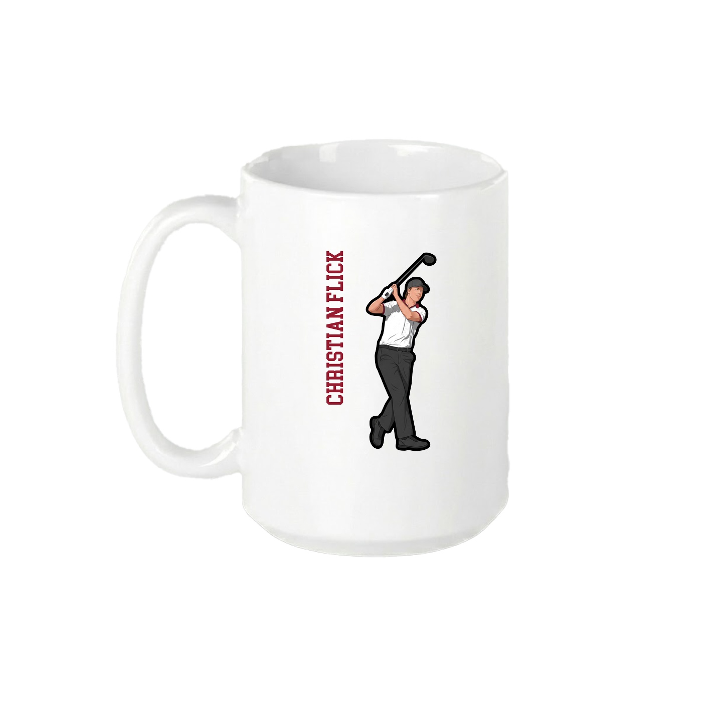 15oz Coffee Mug — Name Vertical in White