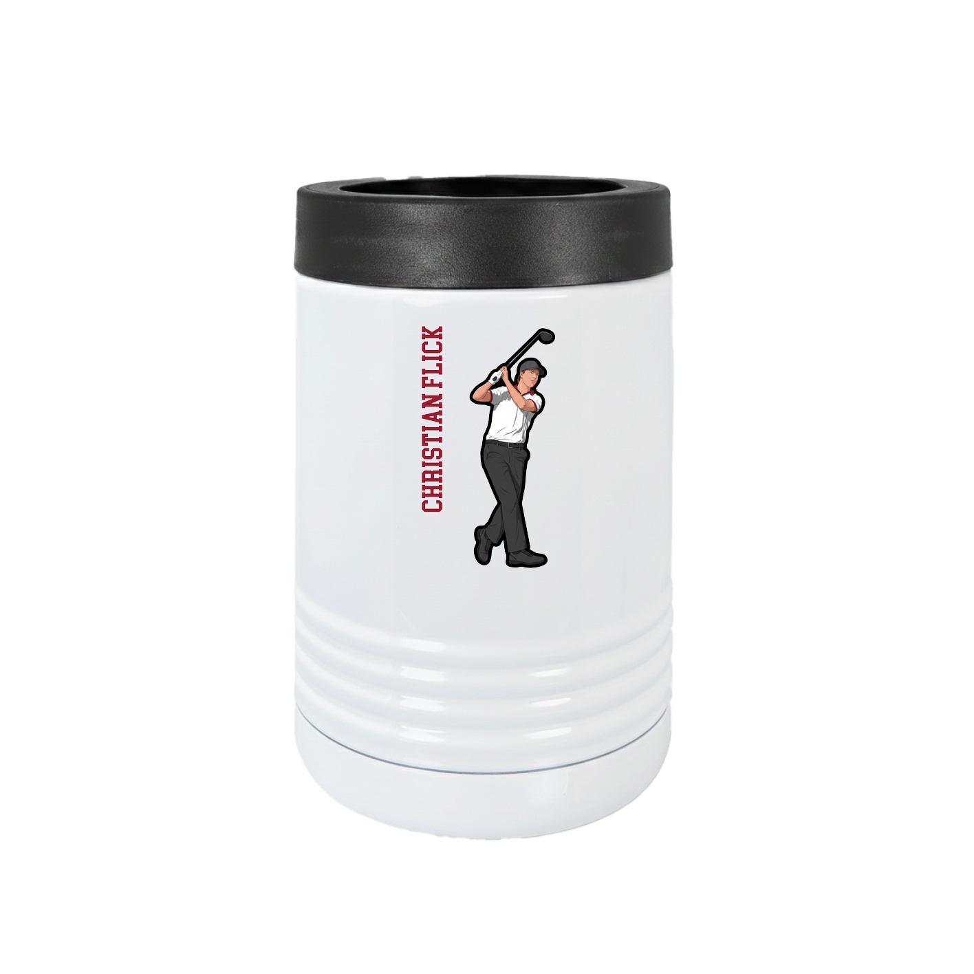 Beverage Holder — Name Vertical in White