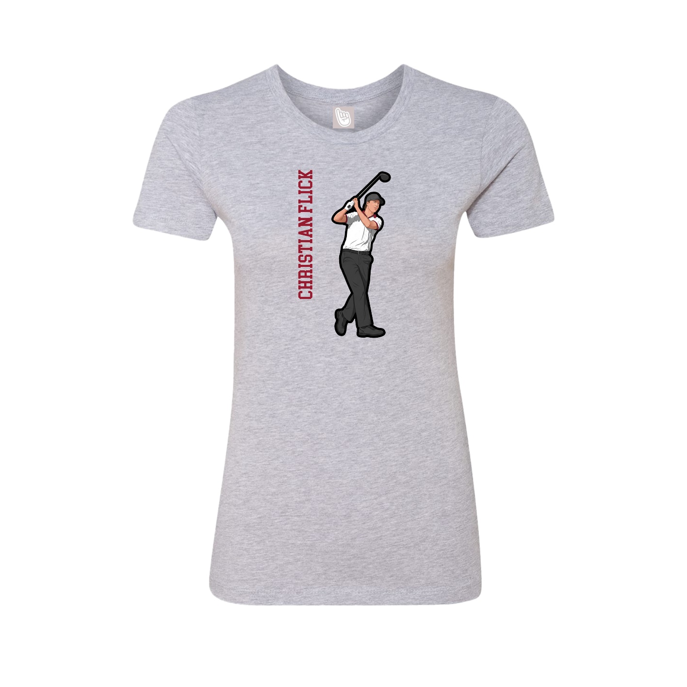 Fitted Women's Tee — Name Vertical in Grey