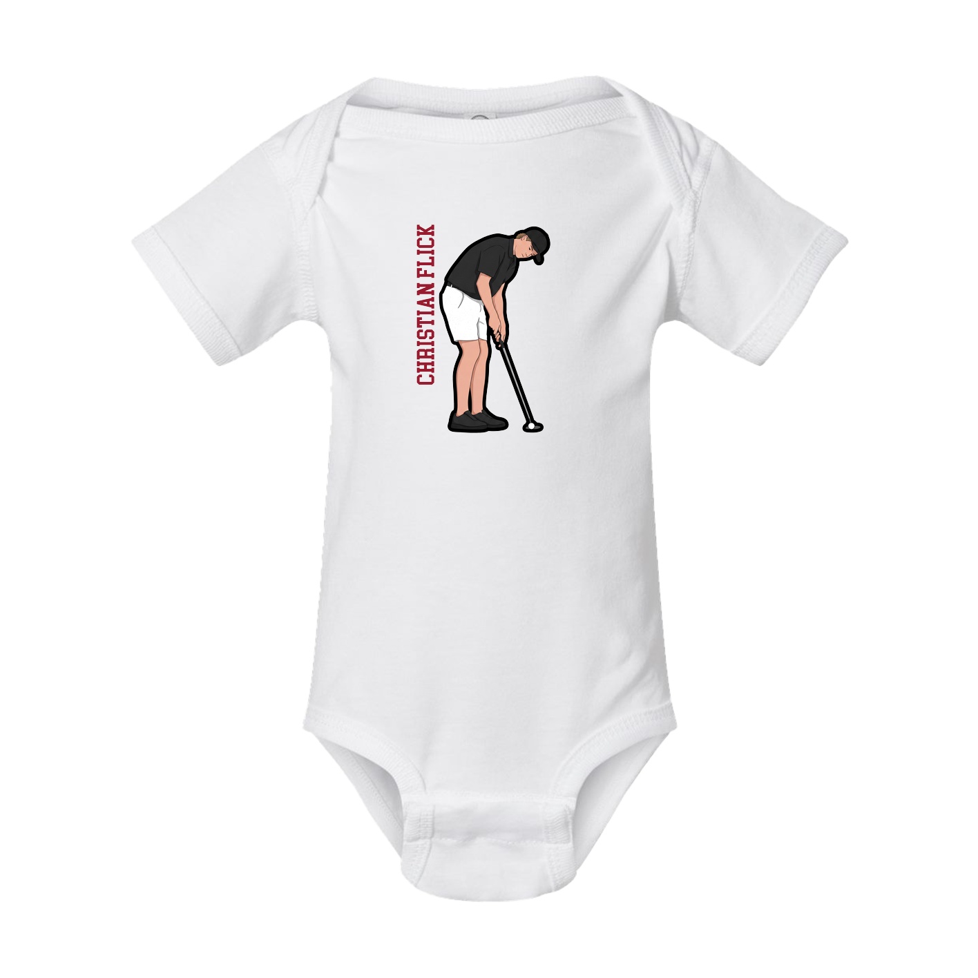 Baby Onesie — Name Vertical in White