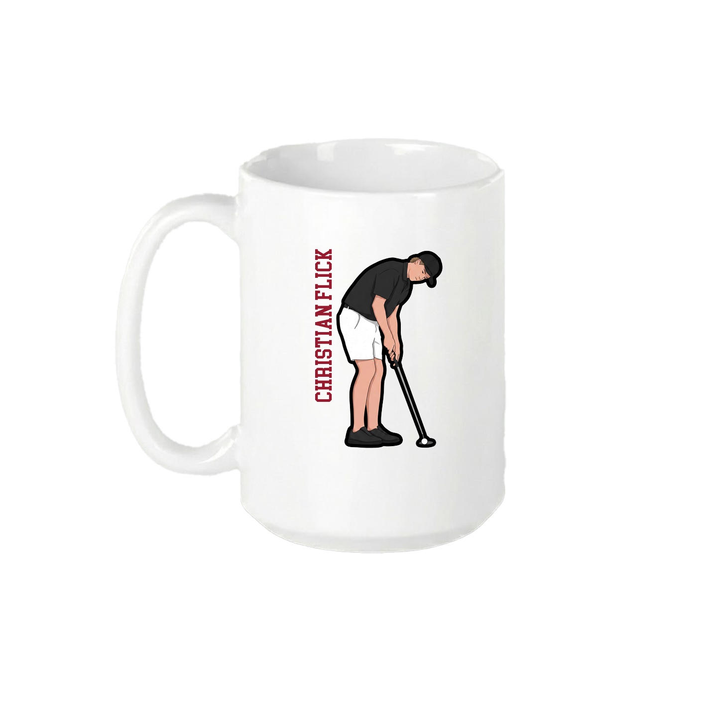 15oz Coffee Mug — Name Vertical in White