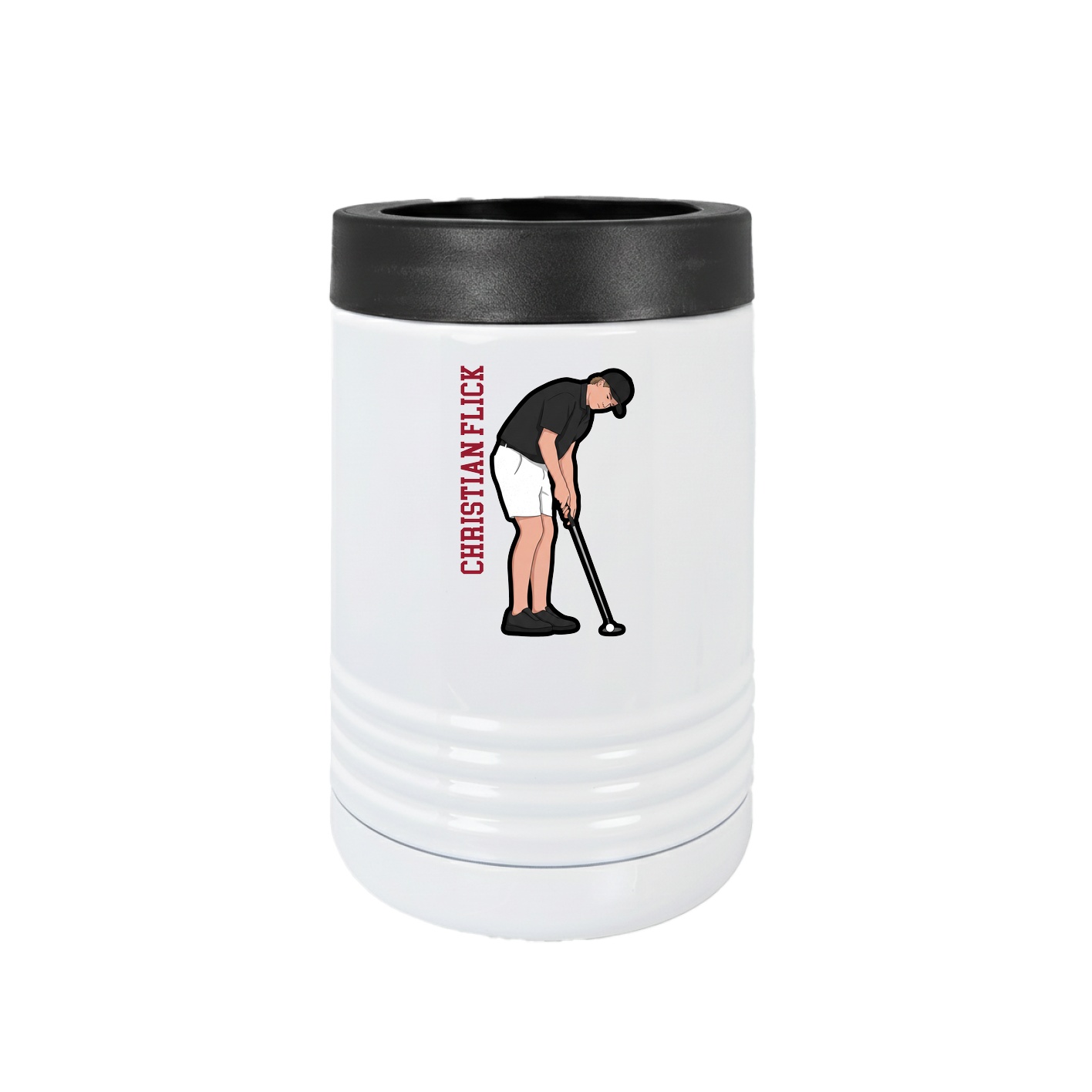 Beverage Holder — Name Vertical in White