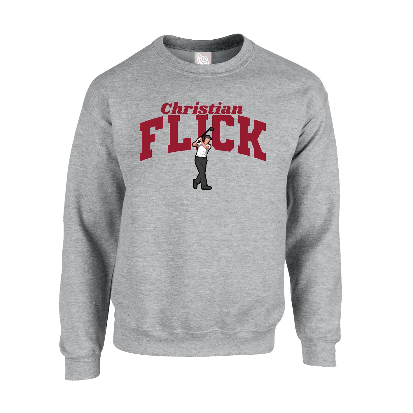 Fleece Crew — Signature Arch in Grey