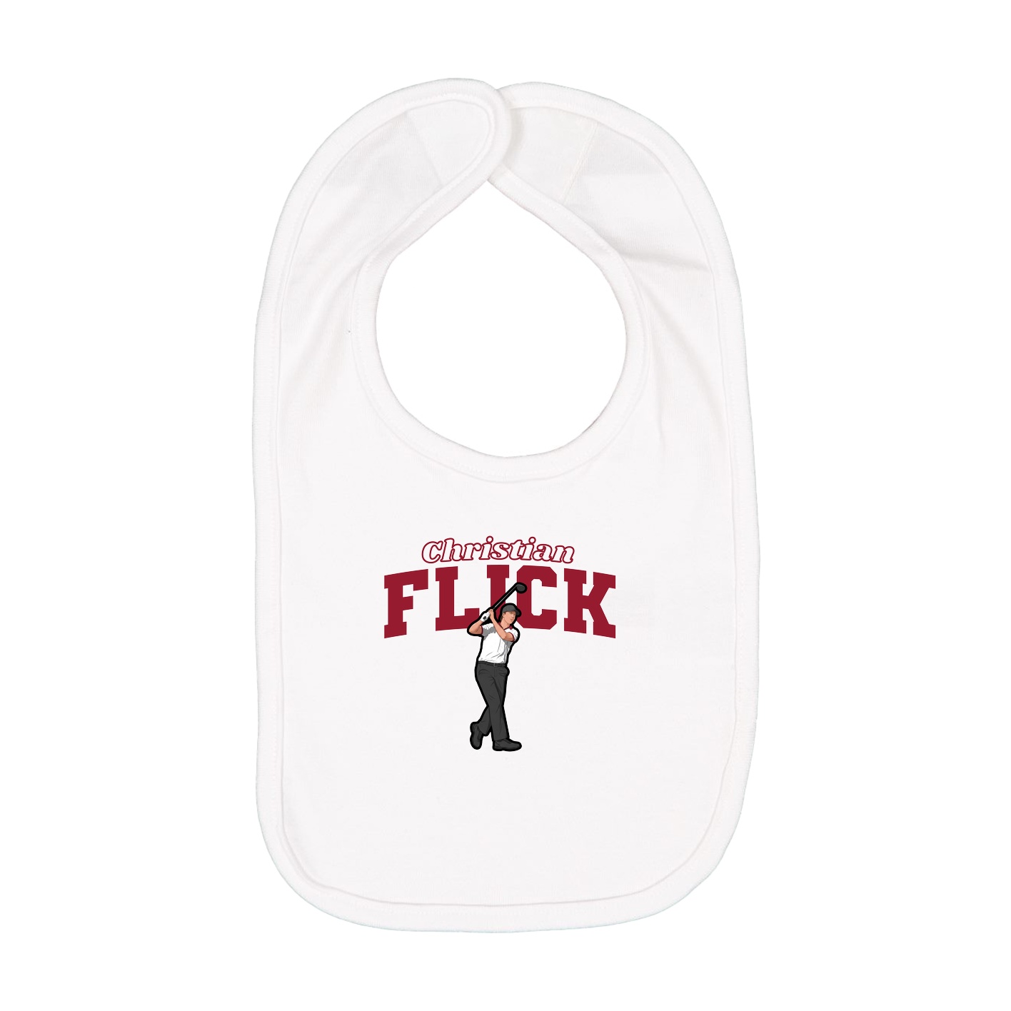 Infant Bib — Name Arch in White