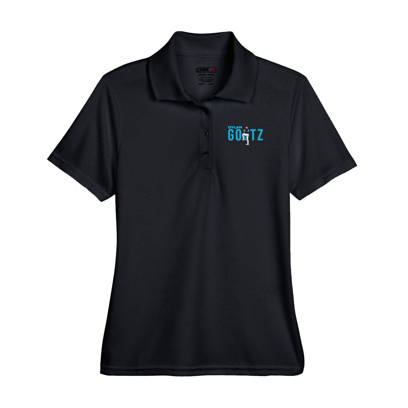 Performance Polo — Player Name in Black