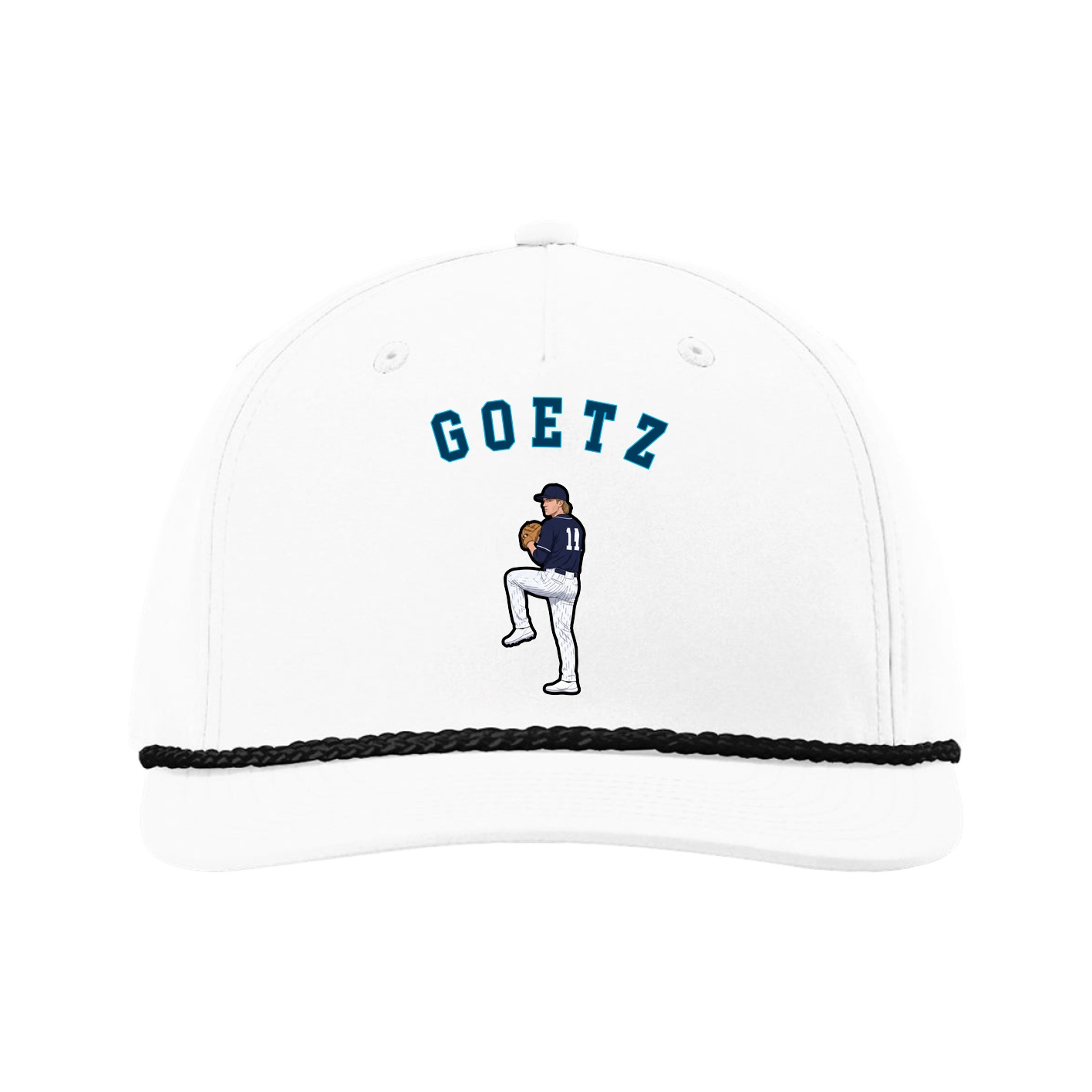 Five-Panel Classic Rope Cap — Shirsey Arch in White