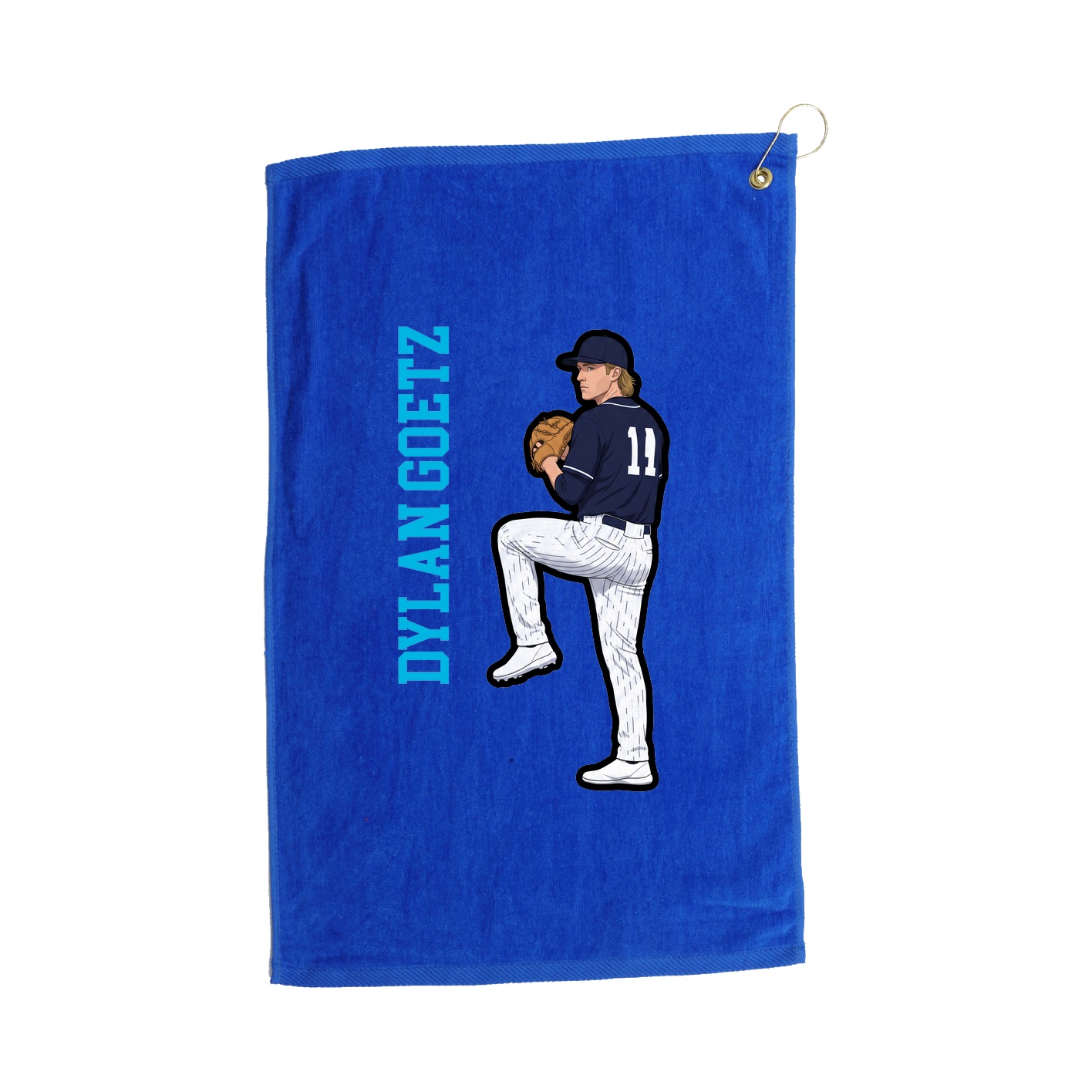 Golf Towel — Name Vertical in Royal