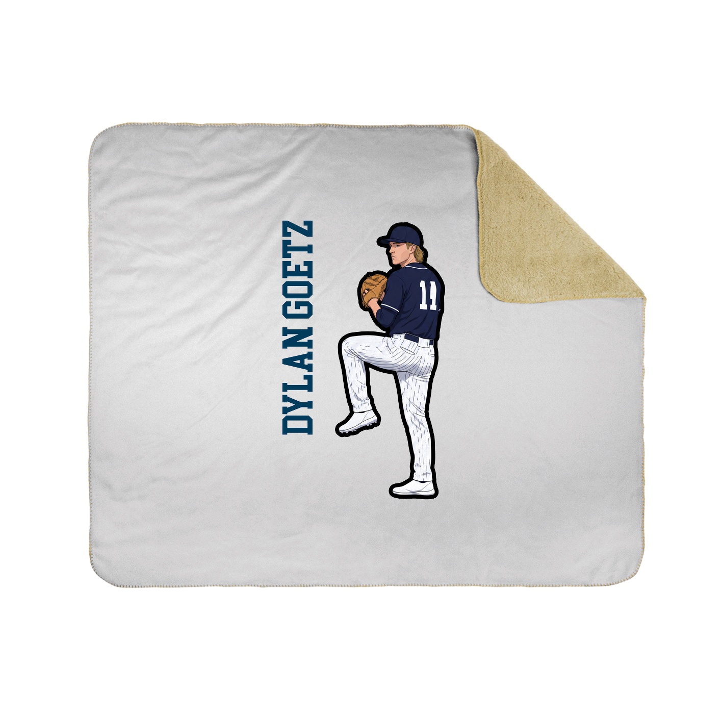 Throw Blanket — Name Vertical in White
