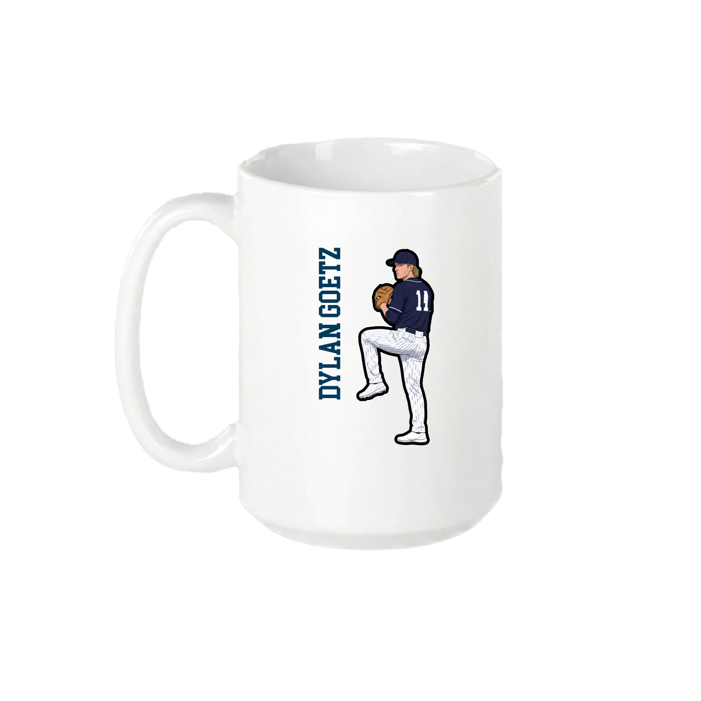 15oz Coffee Mug — Name Vertical in White