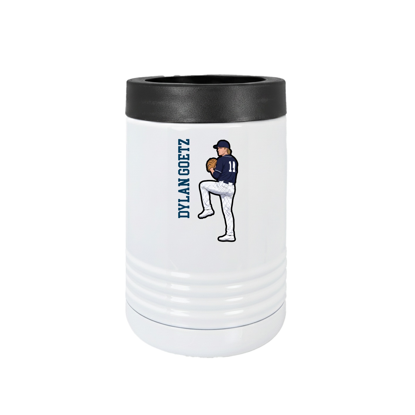 Beverage Holder — Name Vertical in White
