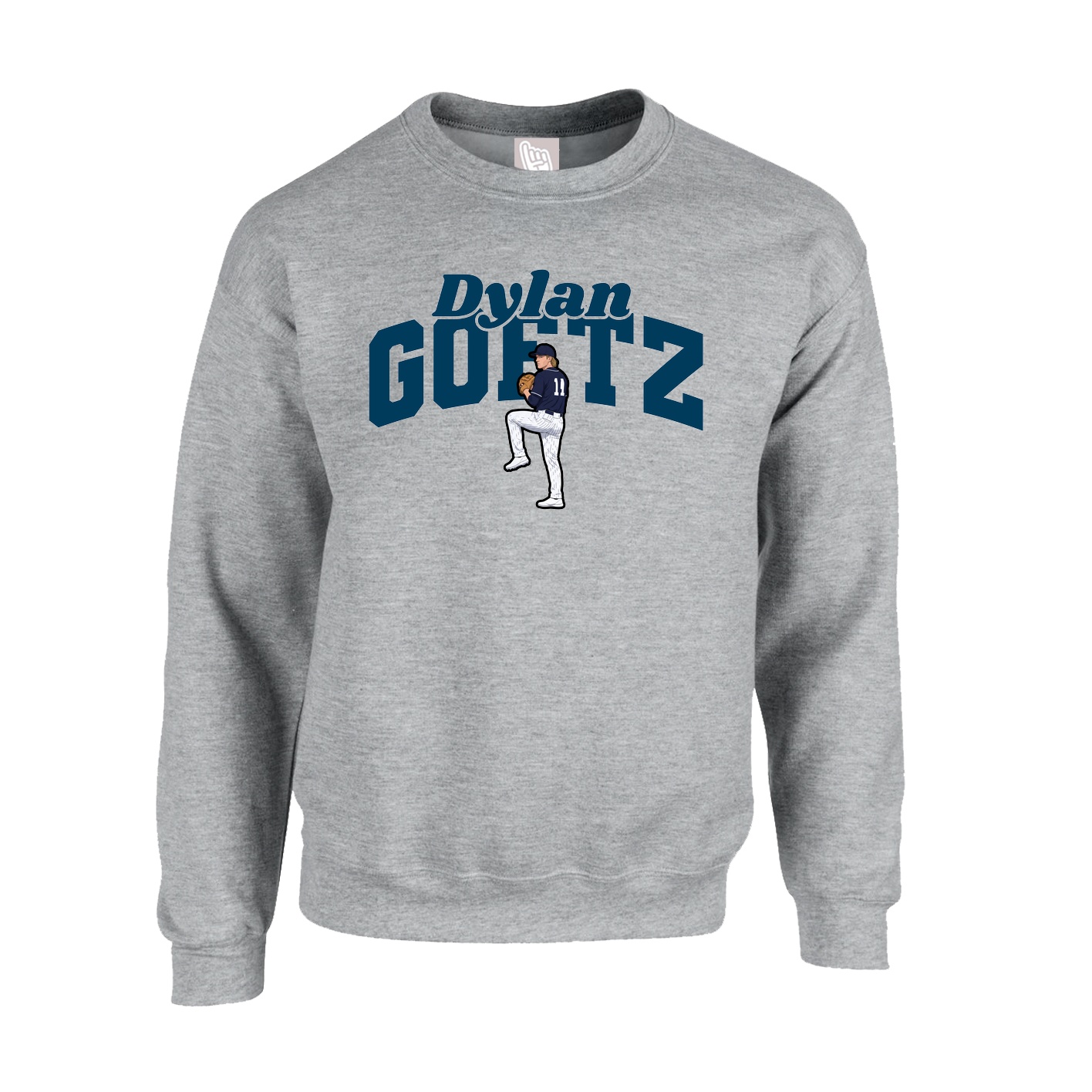 Fleece Crew — Signature Arch in Grey