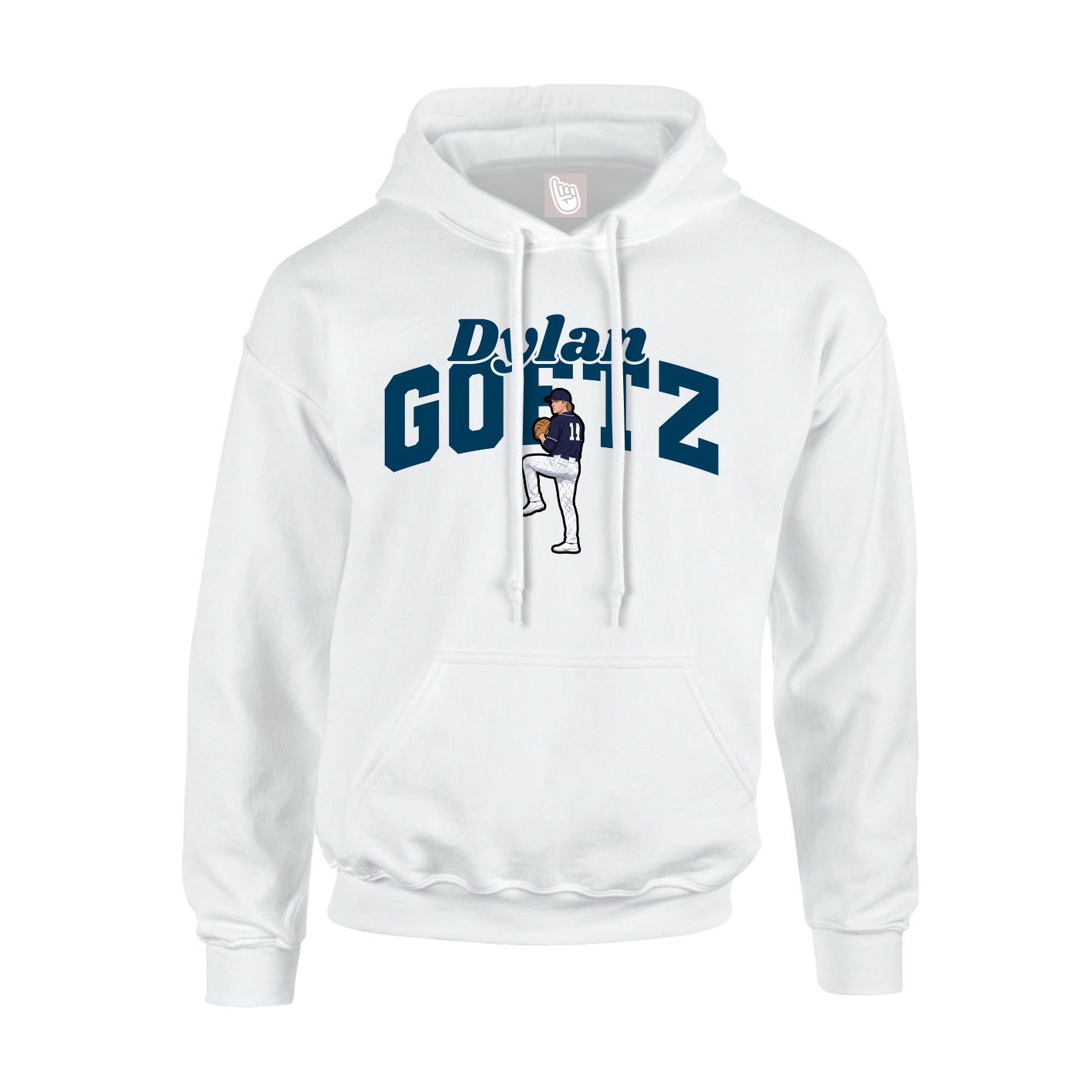 Youth Hoodie — Signature Arch in White