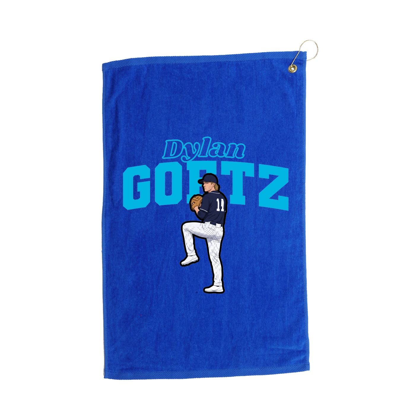 Golf Towel — Name Arch in Royal