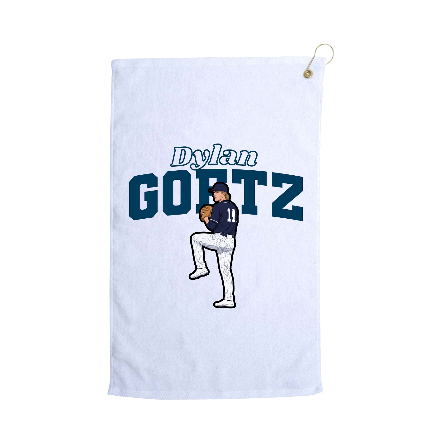 Golf Towel — Name Arch in White