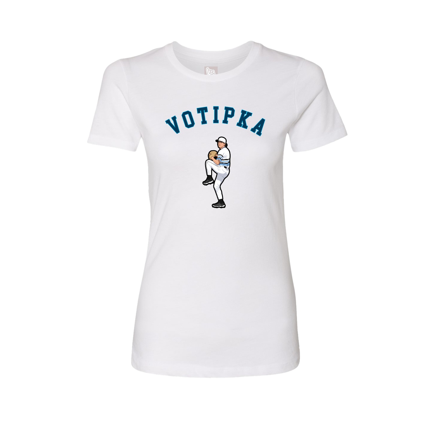 Fitted Women's Tee — Shirsey Arch in White