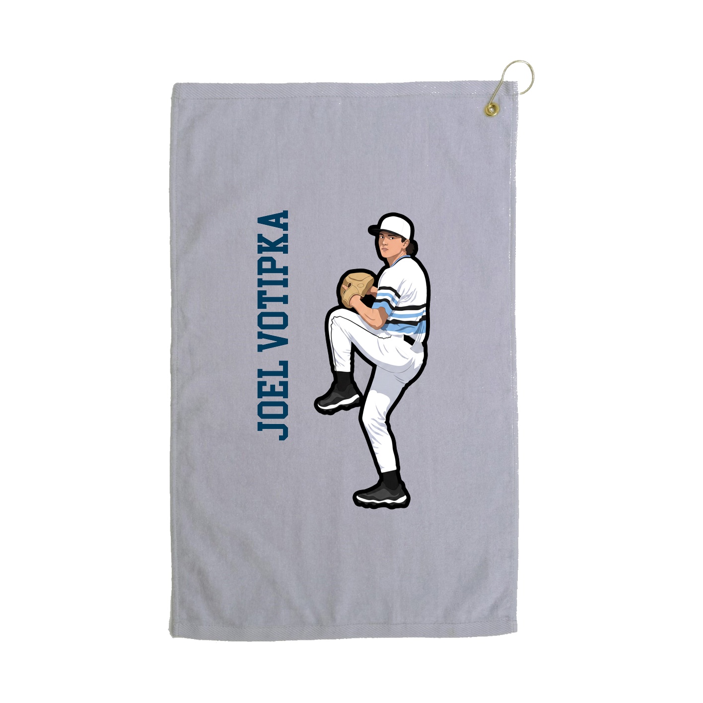 Golf Towel — Name Vertical in Grey