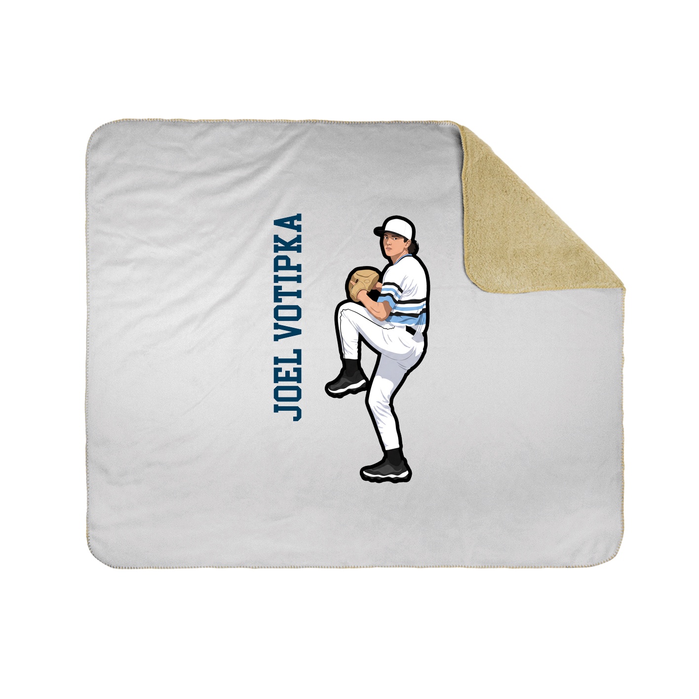 Throw Blanket — Name Vertical in White