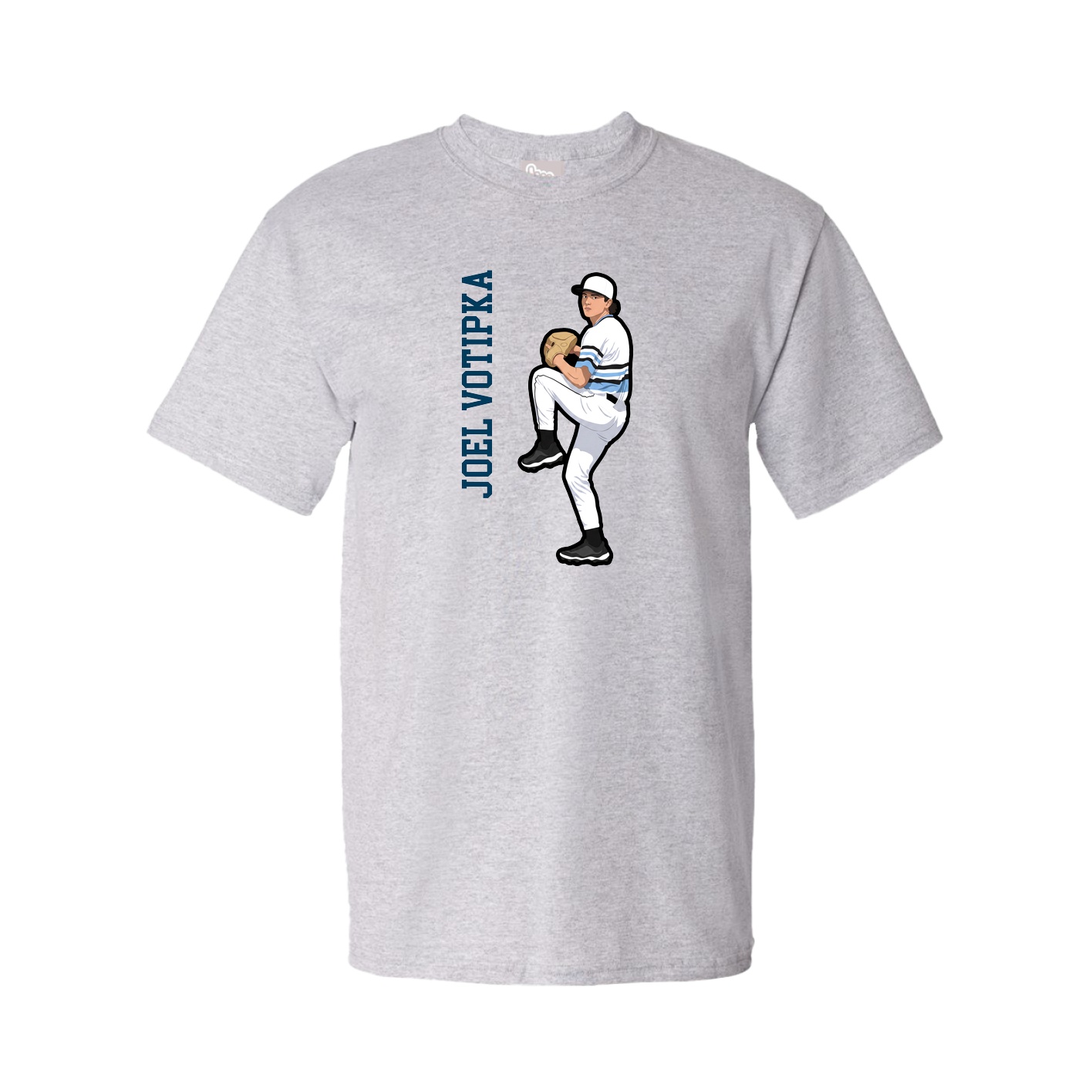 Youth Tee — Name Vertical in Grey
