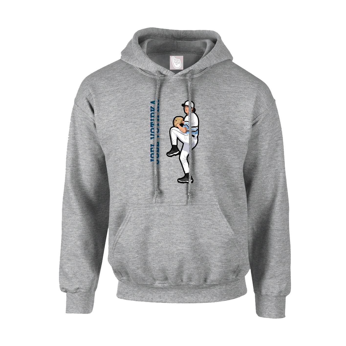 Youth Hoodie — Name Vertical in Grey