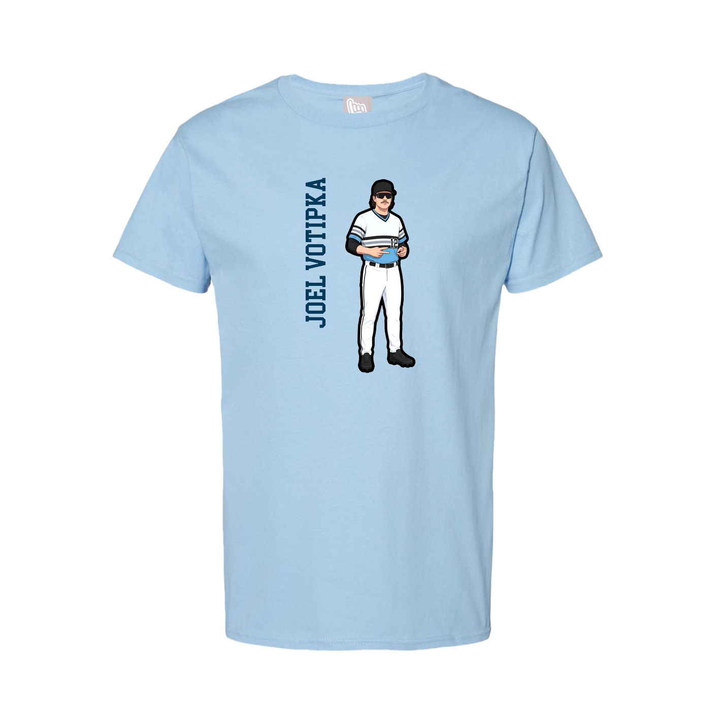 Tee — Name Vertical in Light Blue