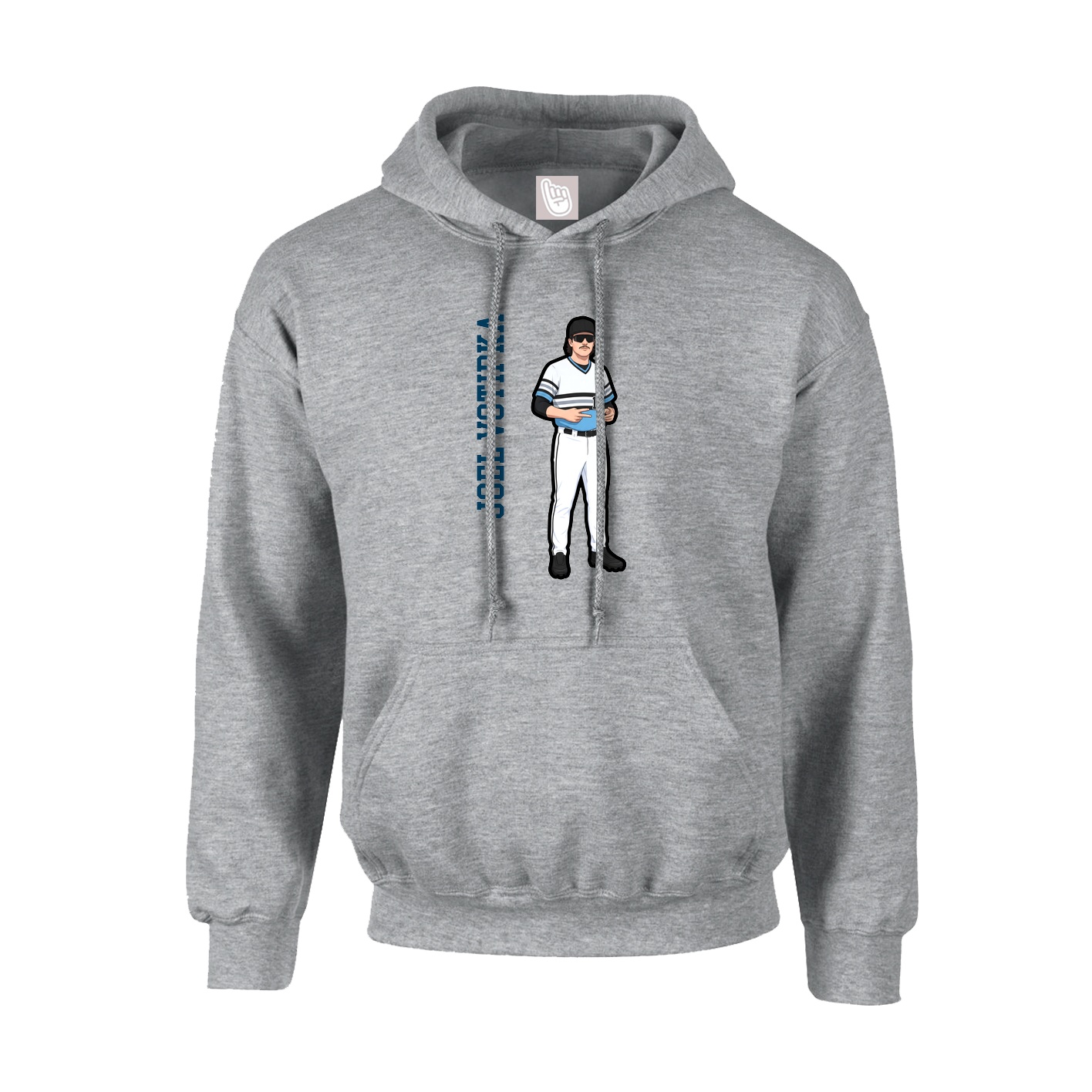 Youth Hoodie — Name Vertical in Grey