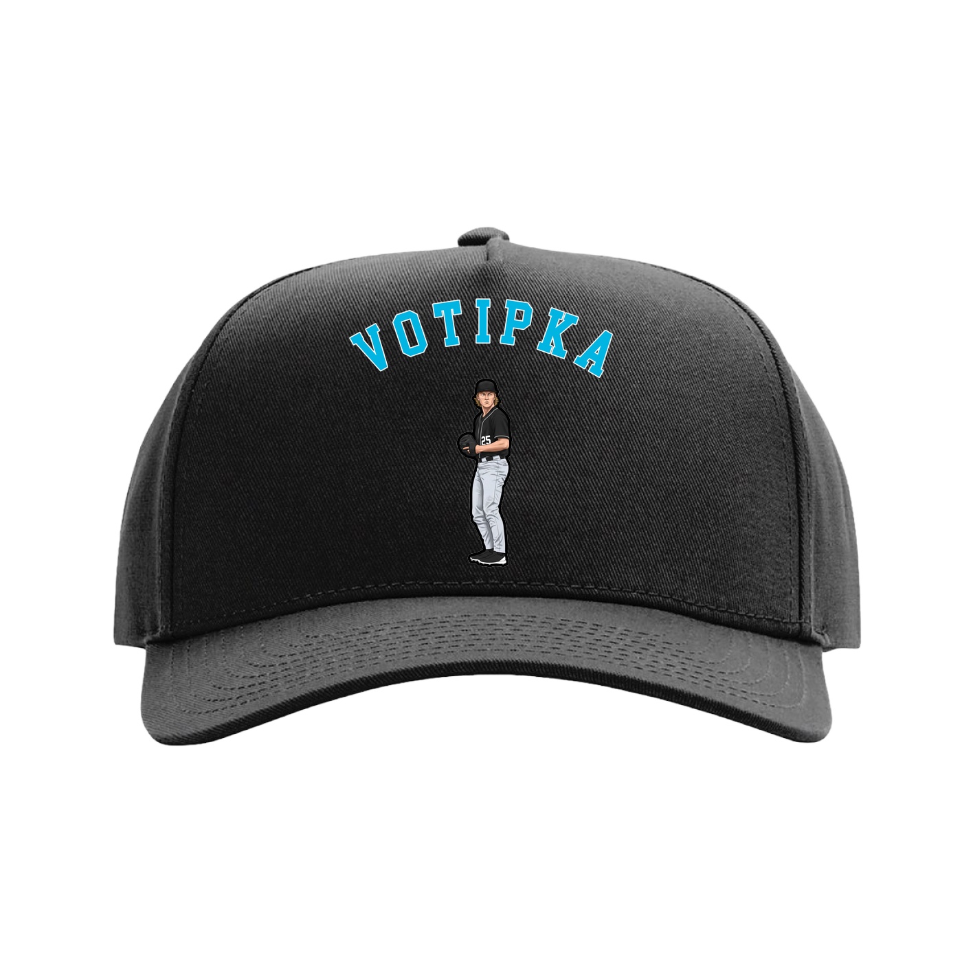 Full Fabric Five-Panel Champ Cap — Shirsey Arch in Black