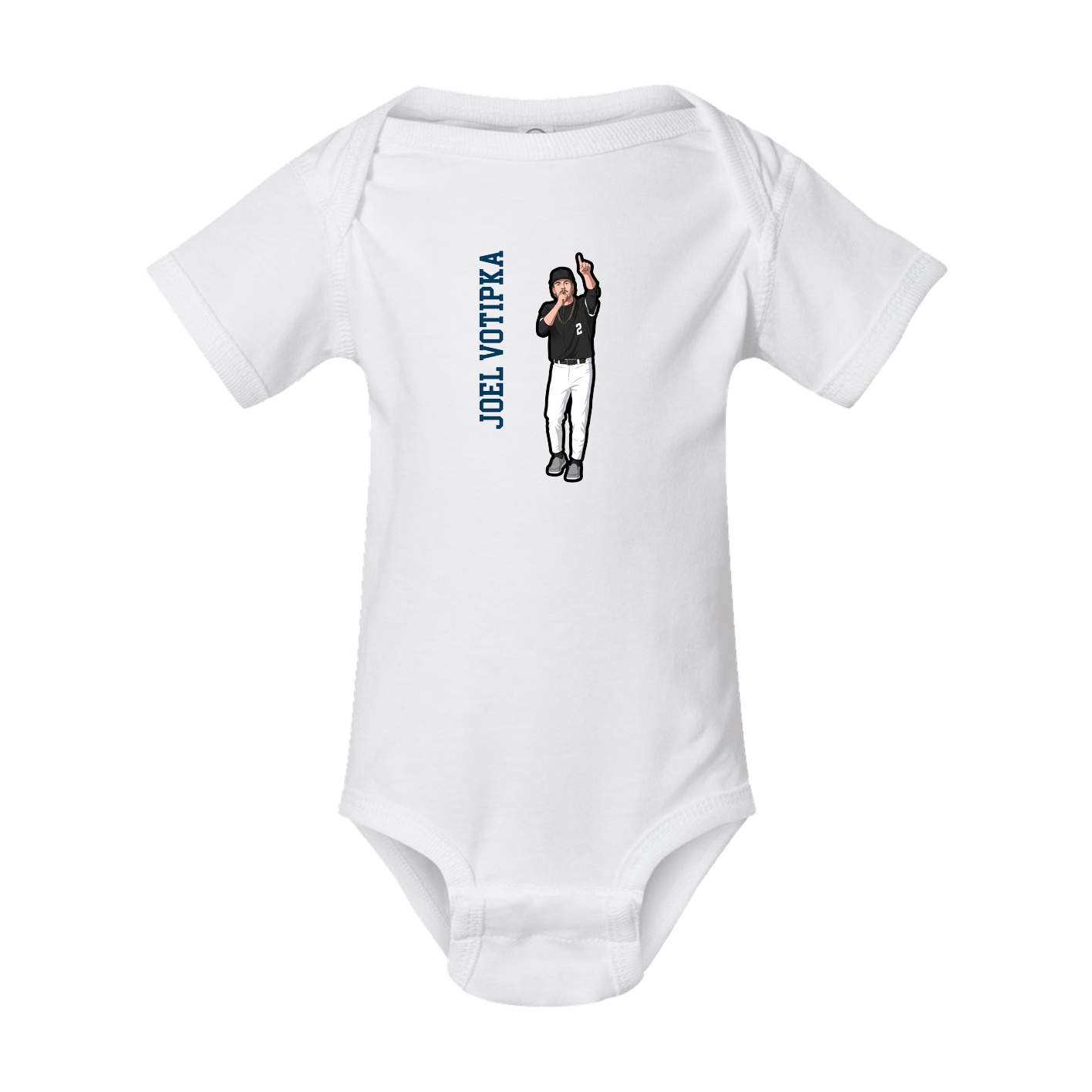 Baby Onesie — Name Vertical in White