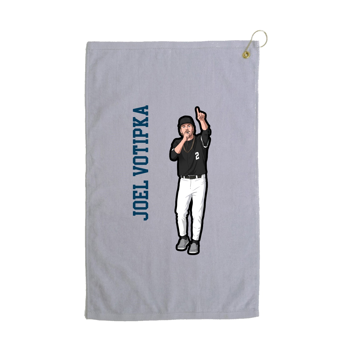 Golf Towel — Name Vertical in Grey