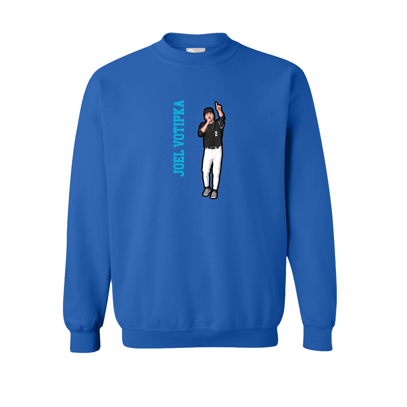 Fleece Crew — Name Vertical in Royal