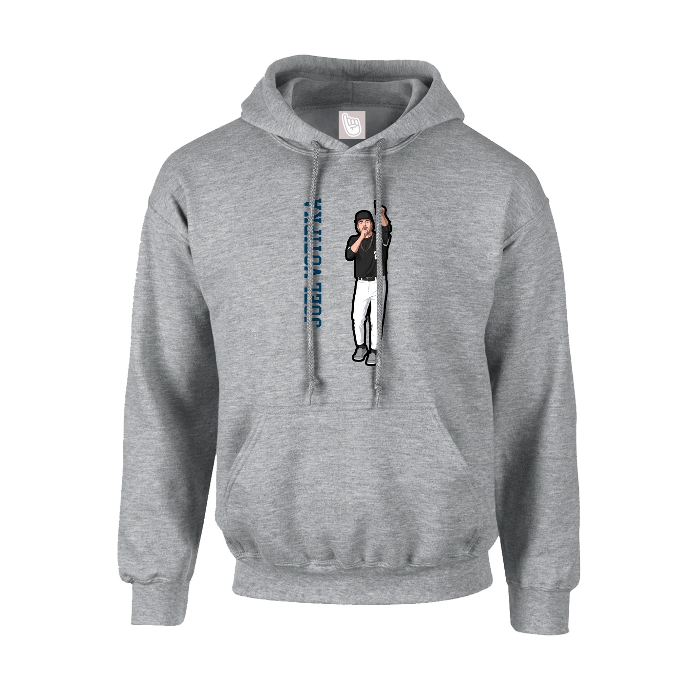 Youth Hoodie — Name Vertical in Grey
