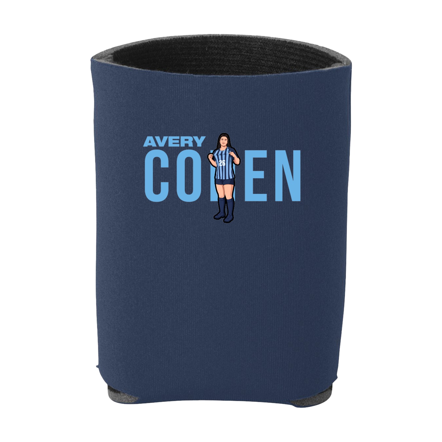 Can Holder — Player Name in Navy