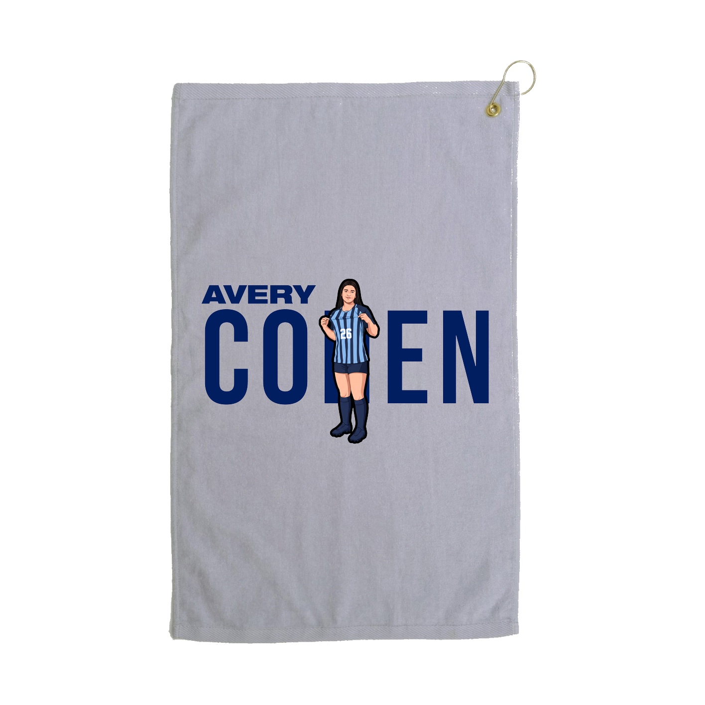 Golf Towel — Player Name in Grey