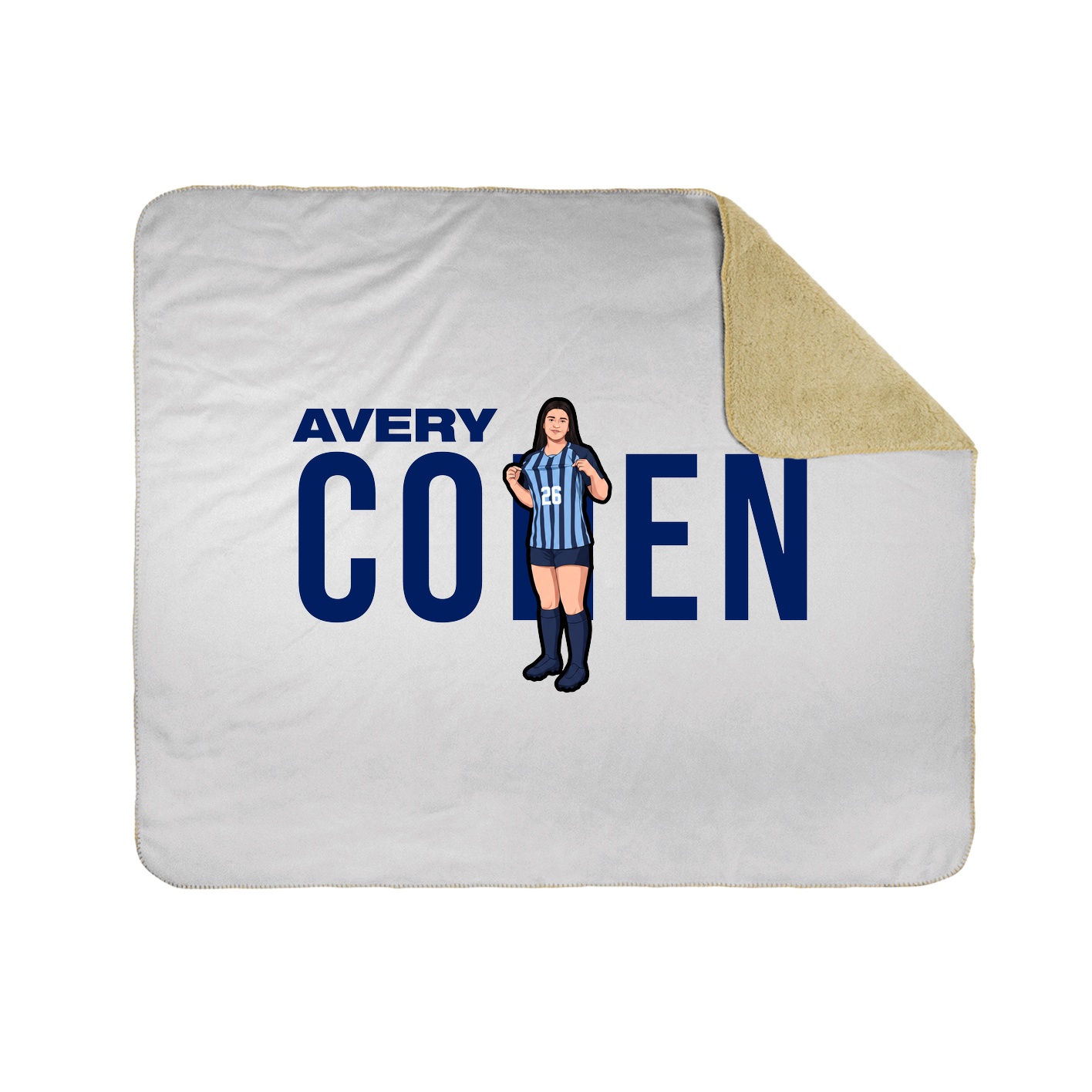 Throw Blanket — Player Name in White