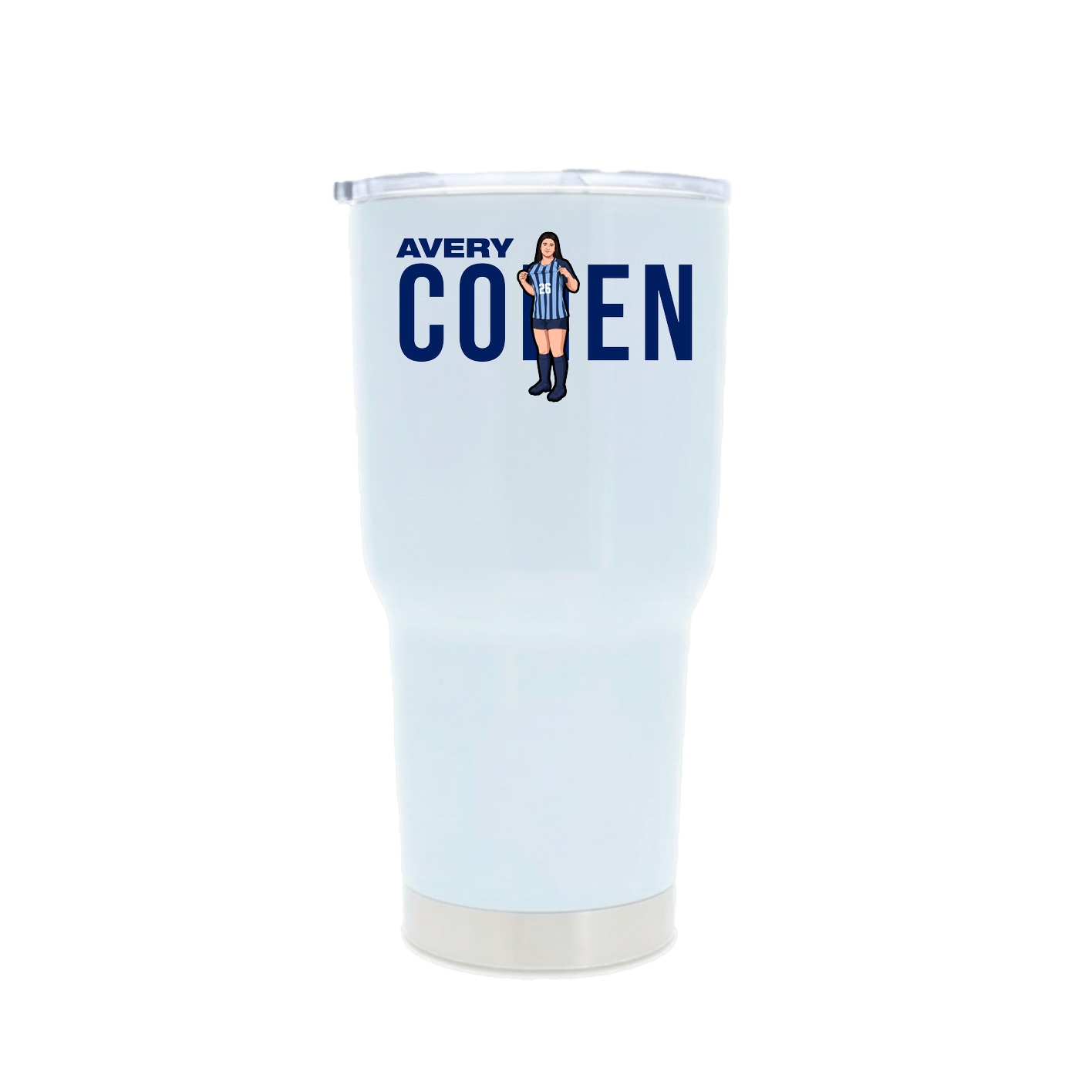 30oz Stainless Steel Tumbler — Player Name in White