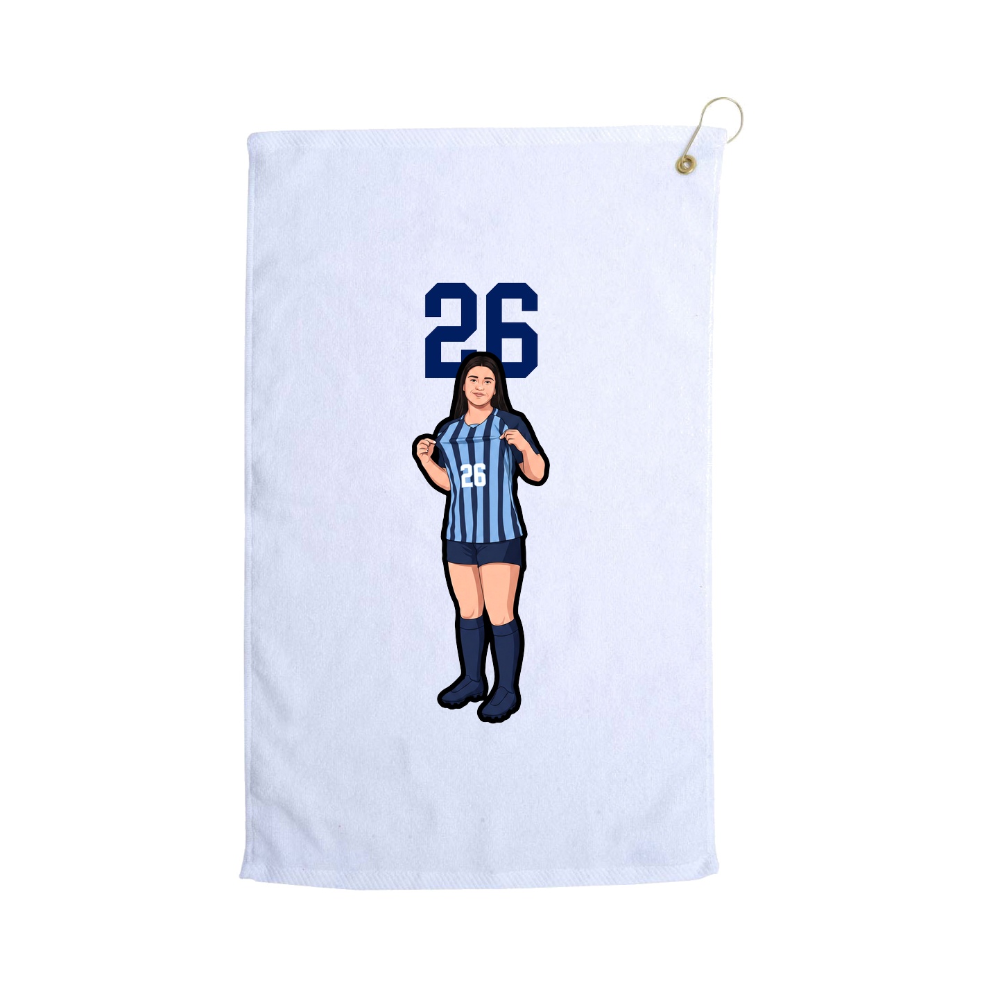 Golf Towel — Number Top in White