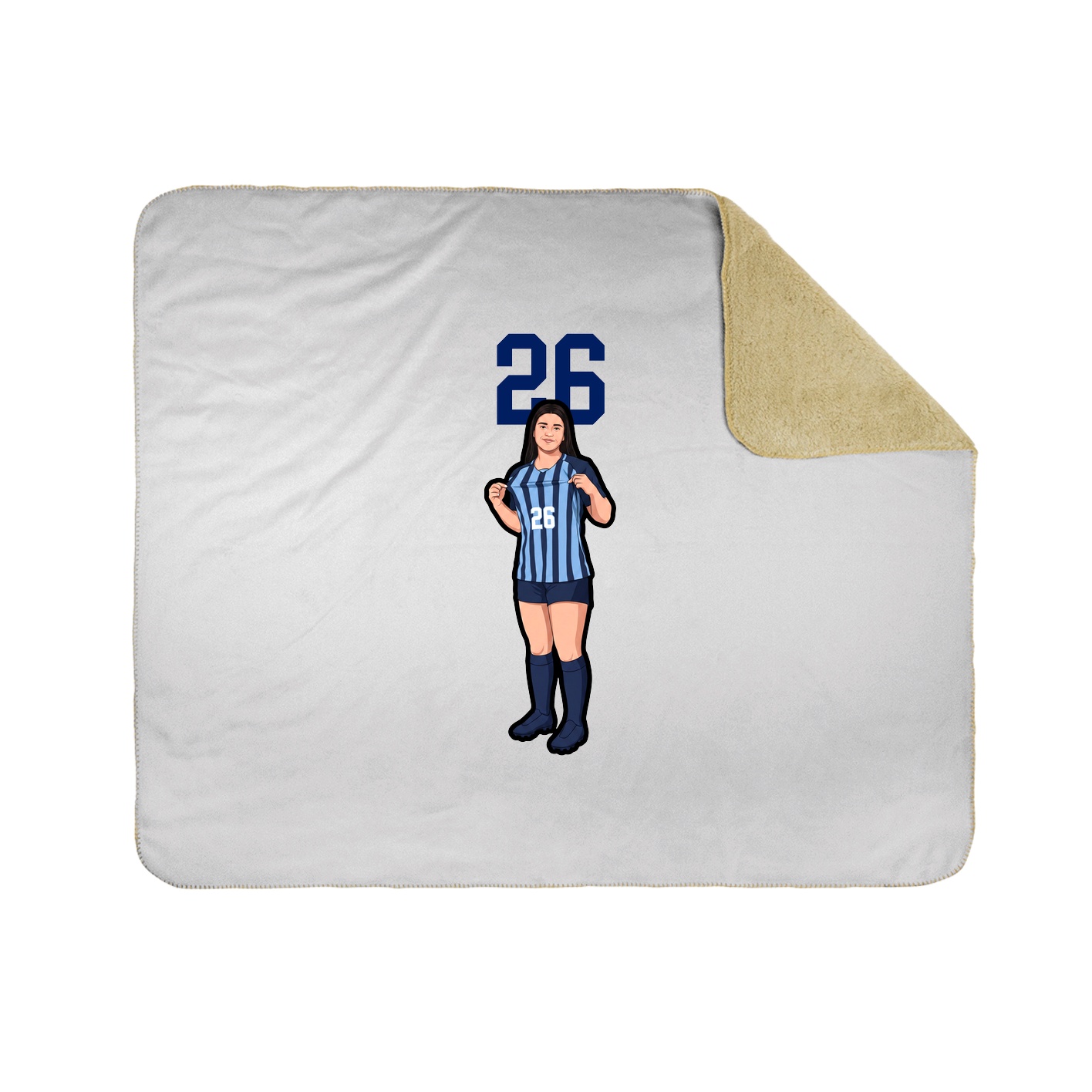 Throw Blanket — Number Top in White