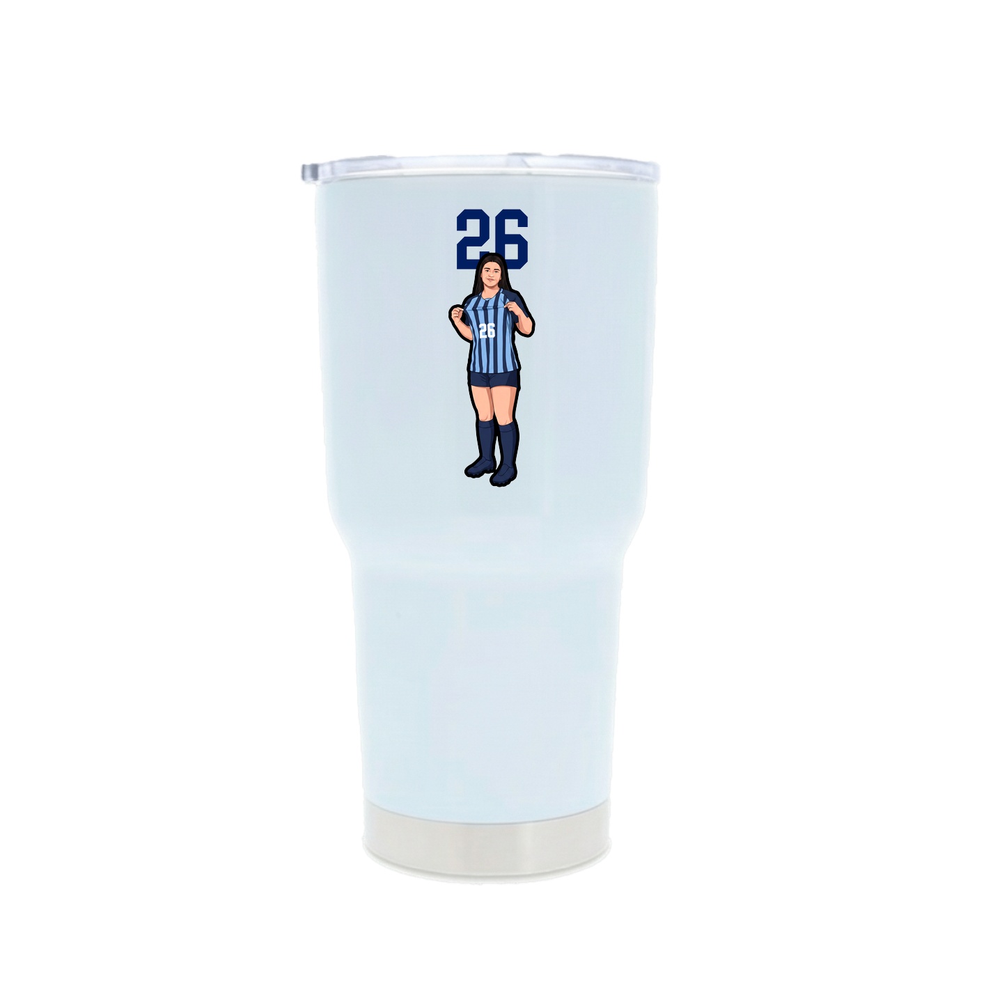 30oz Stainless Steel Tumbler — Number Top in White